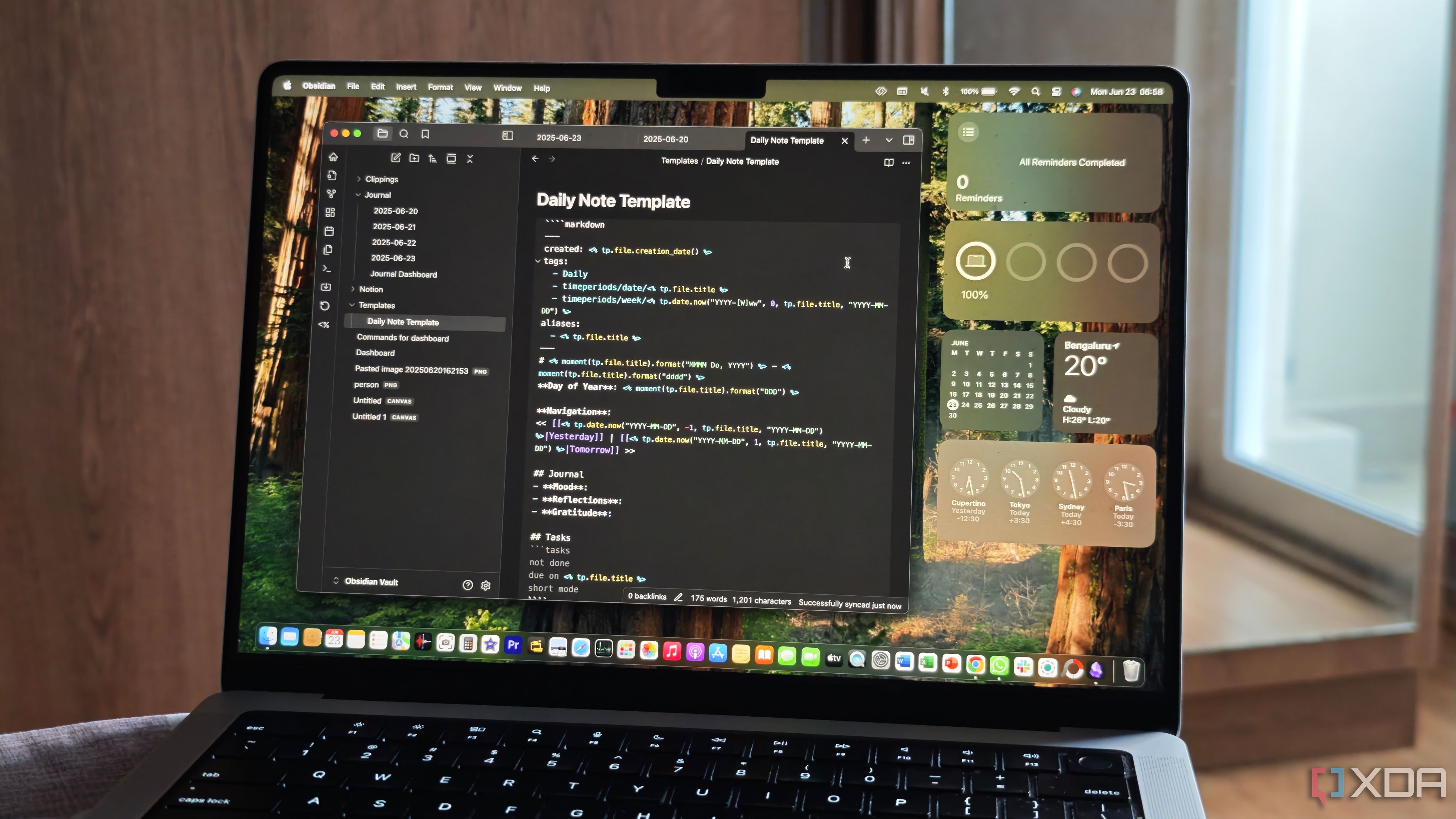How I turned Obsidian into a daily journal with Dataview and Templater