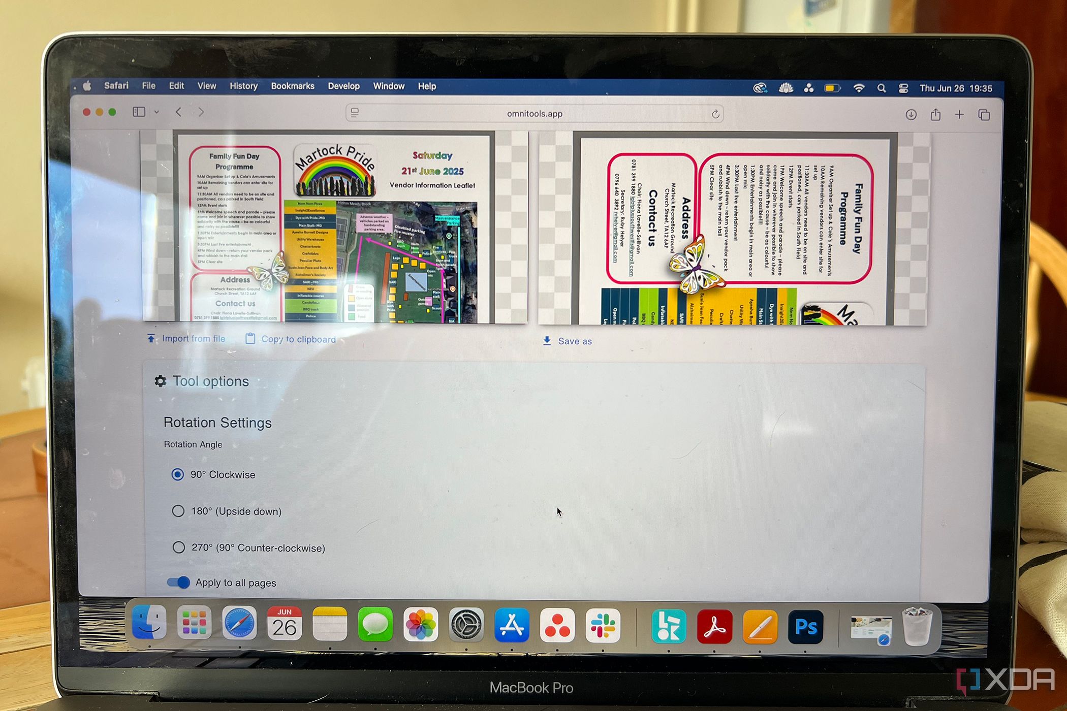 Omni Tools Rotate PDF feature