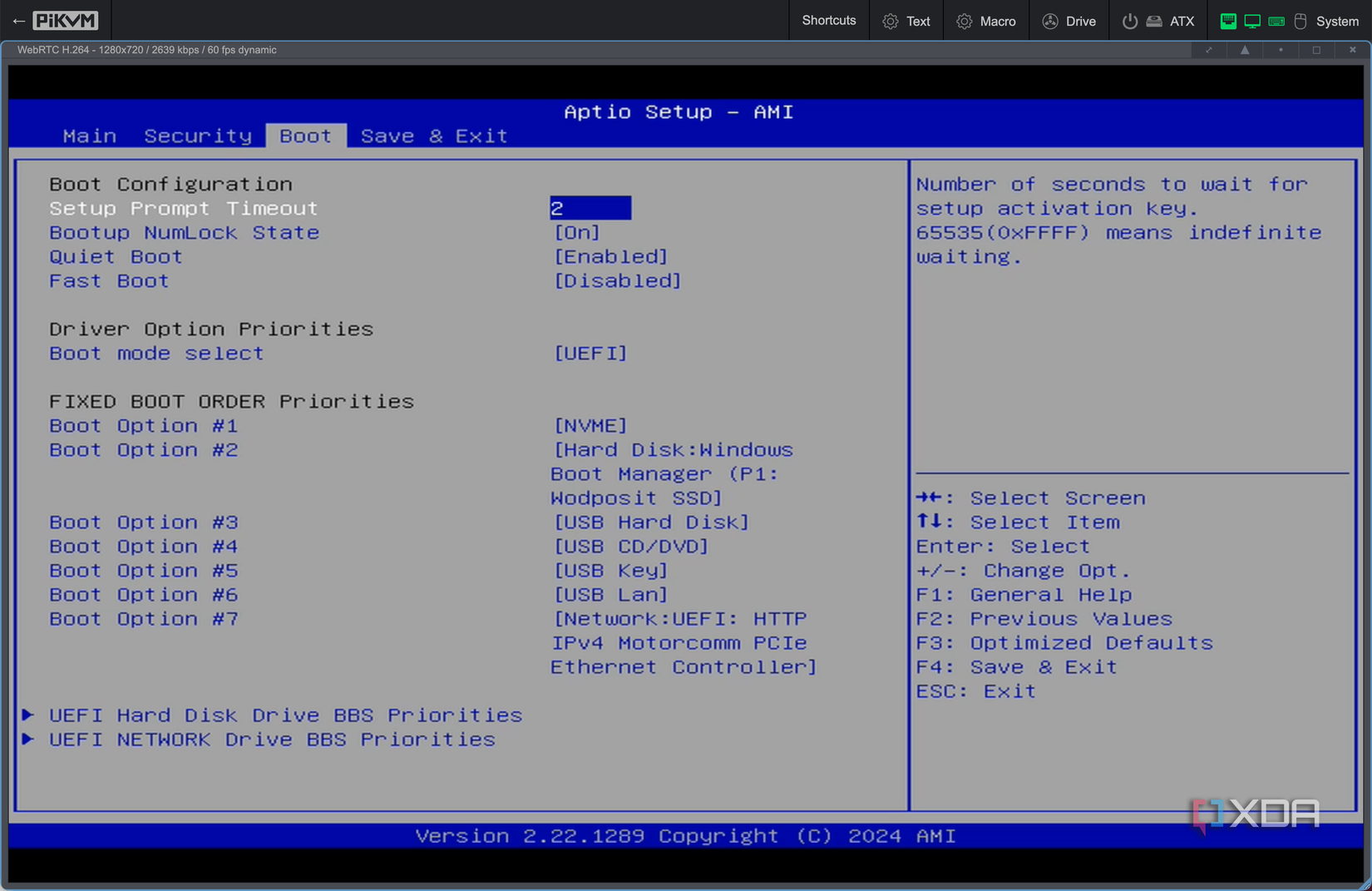 PiKVM accessing BIOS on remote PC
