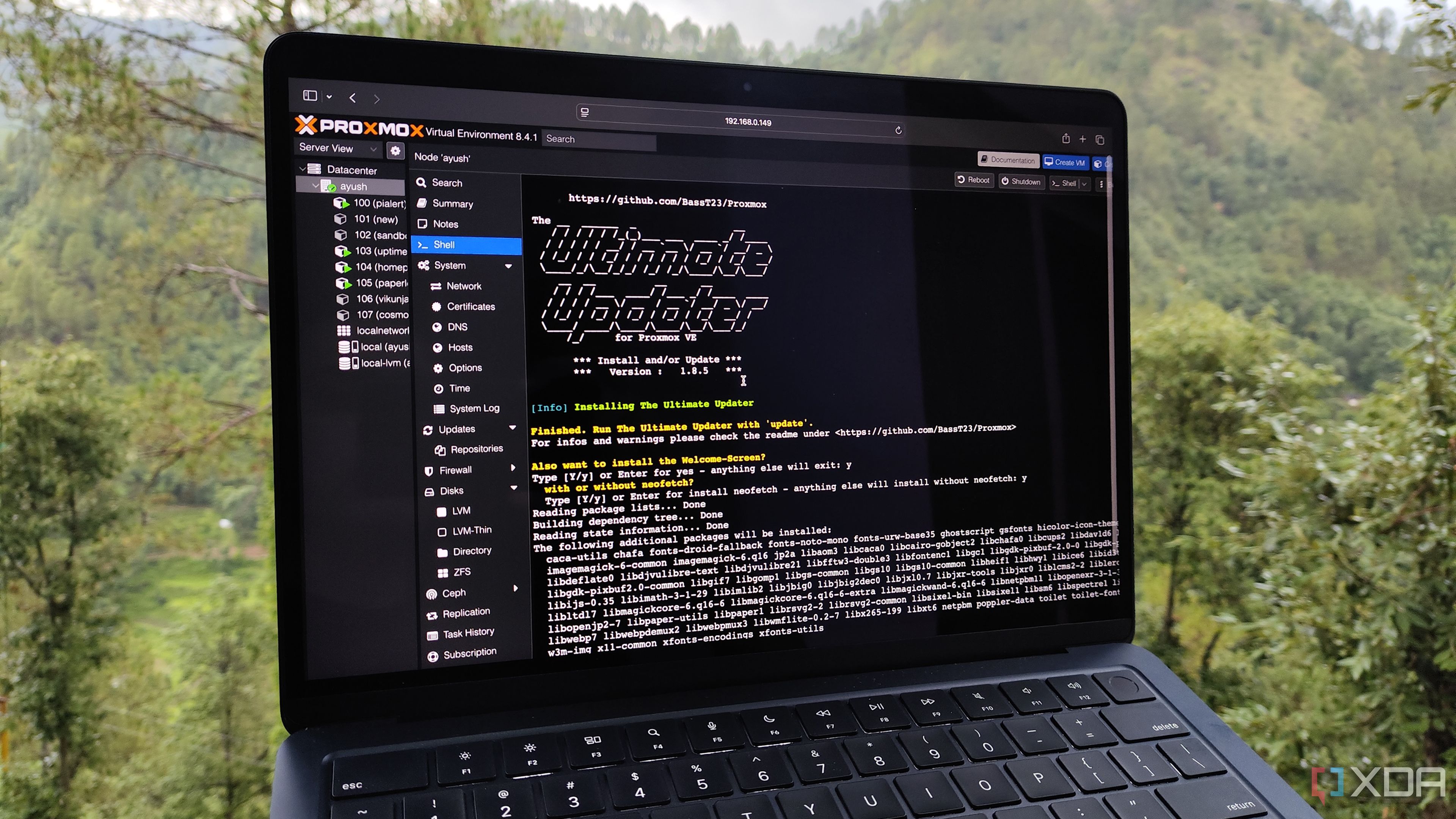 Agreeing to install the Ultimate Updater package