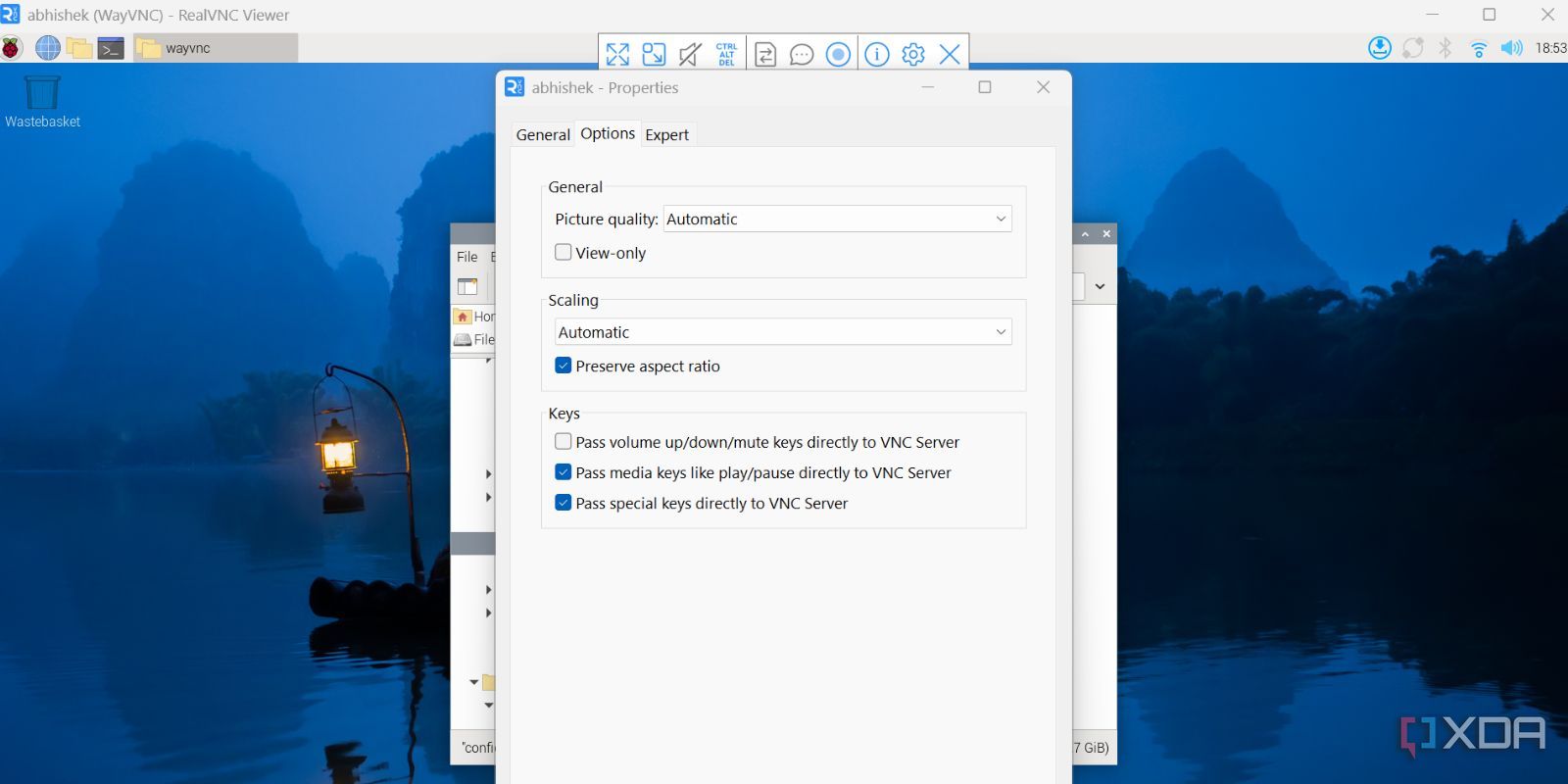 screenshot of realvnc settings page windows 11