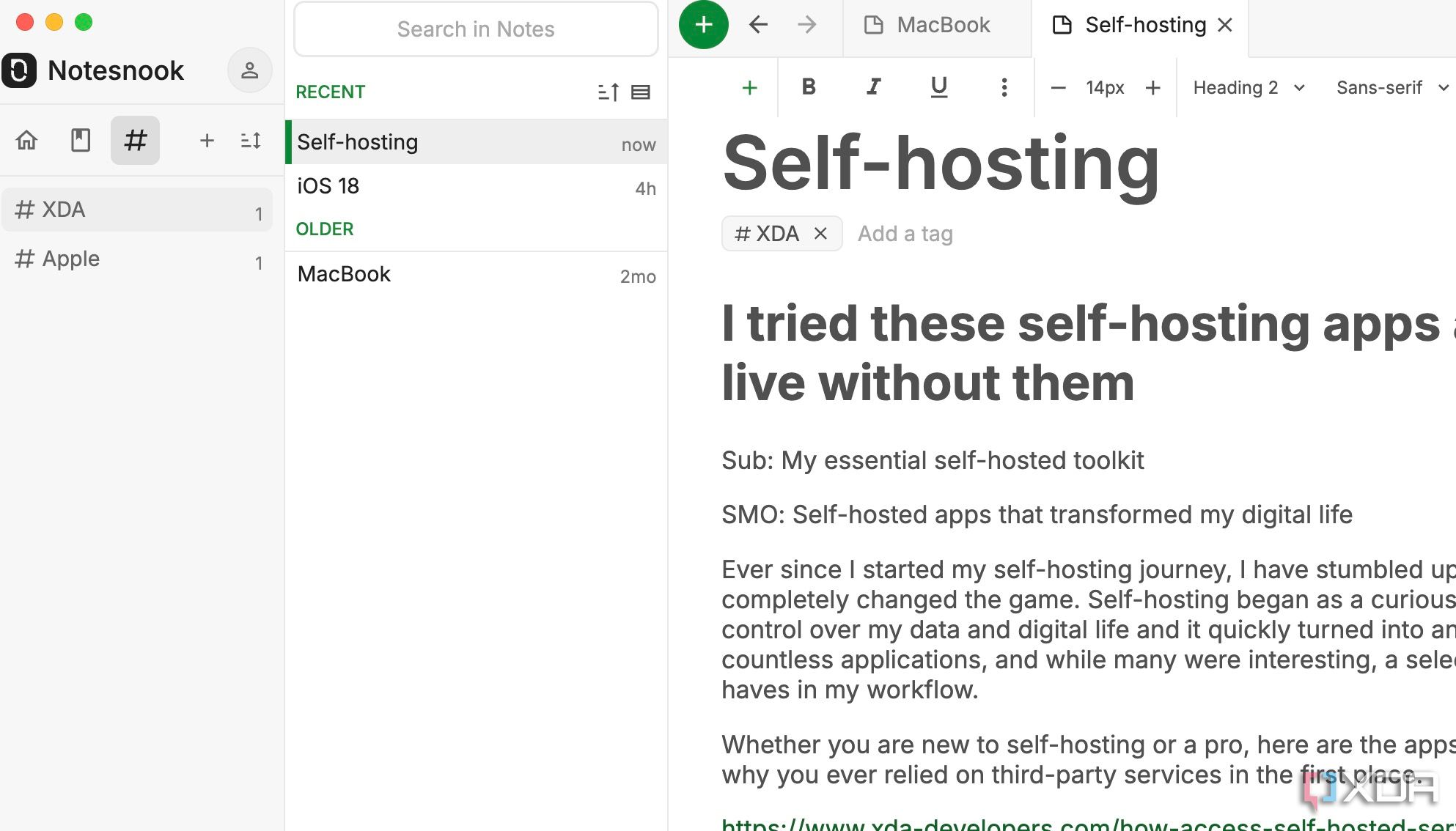 Notesnook tags