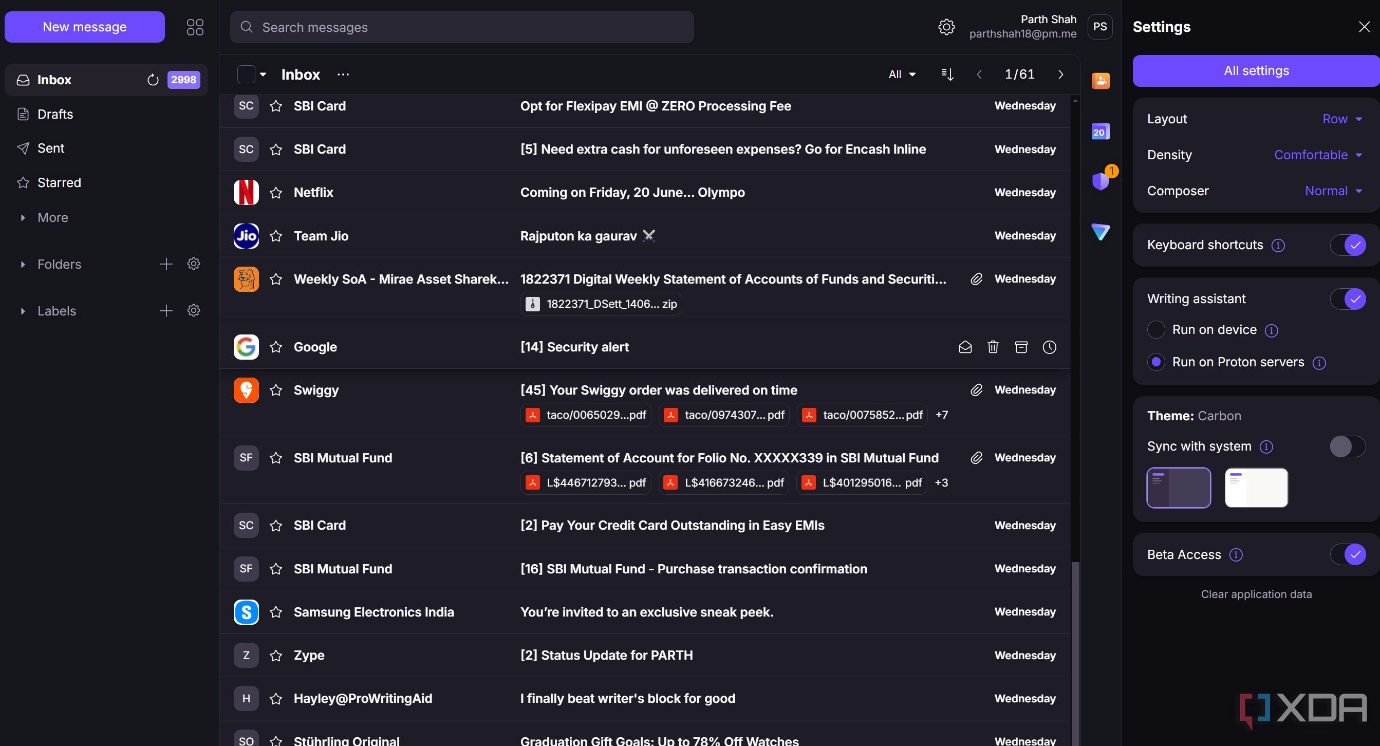 Proton Mail home