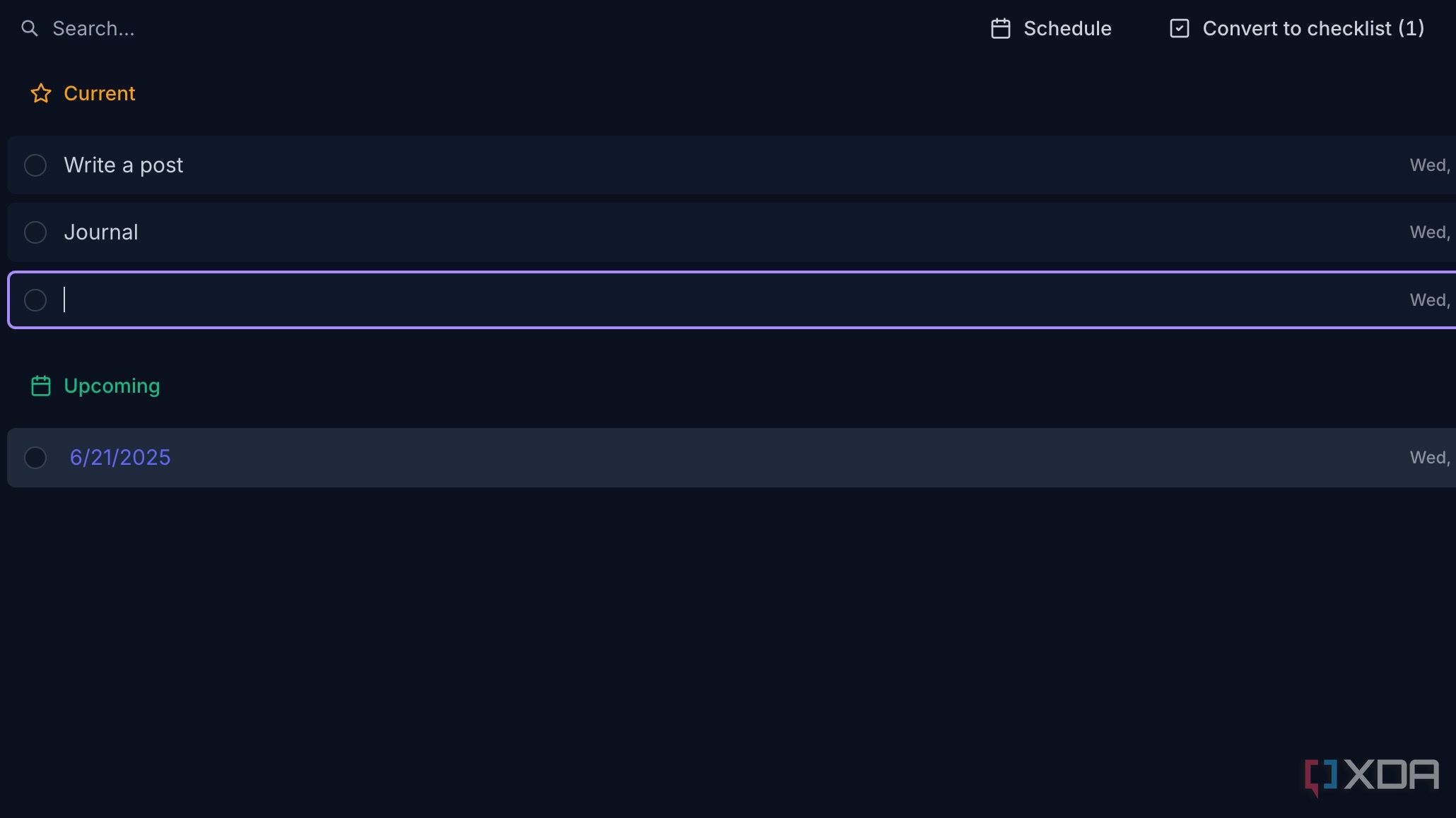 Reflect Notes tasks