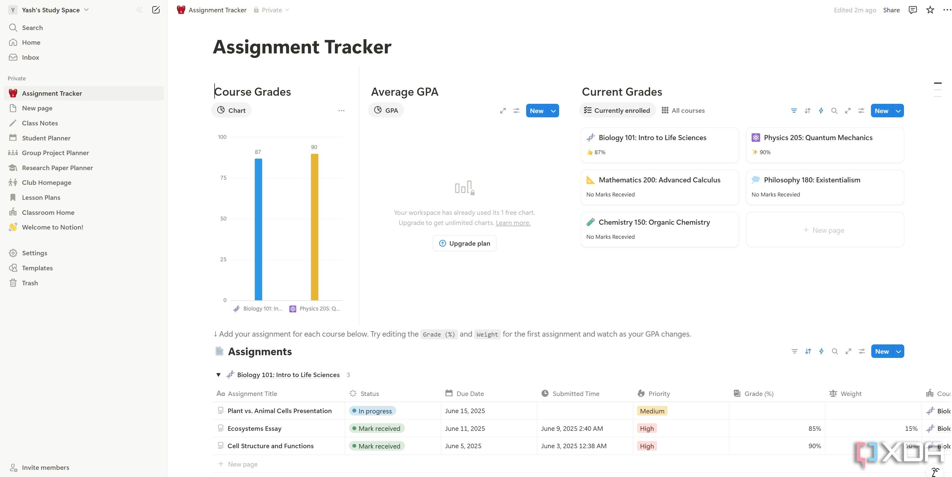 Track and manage your schedule on Notion