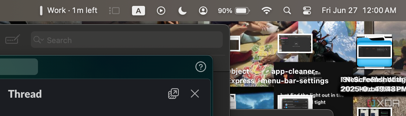 Notion's menu bar calendar