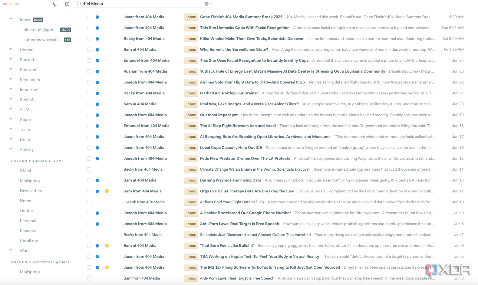 Mailspring provides fast, low-impact performance.