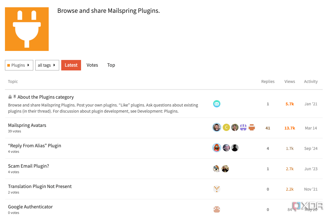 While Mailspring does have plugins, they're few in number.