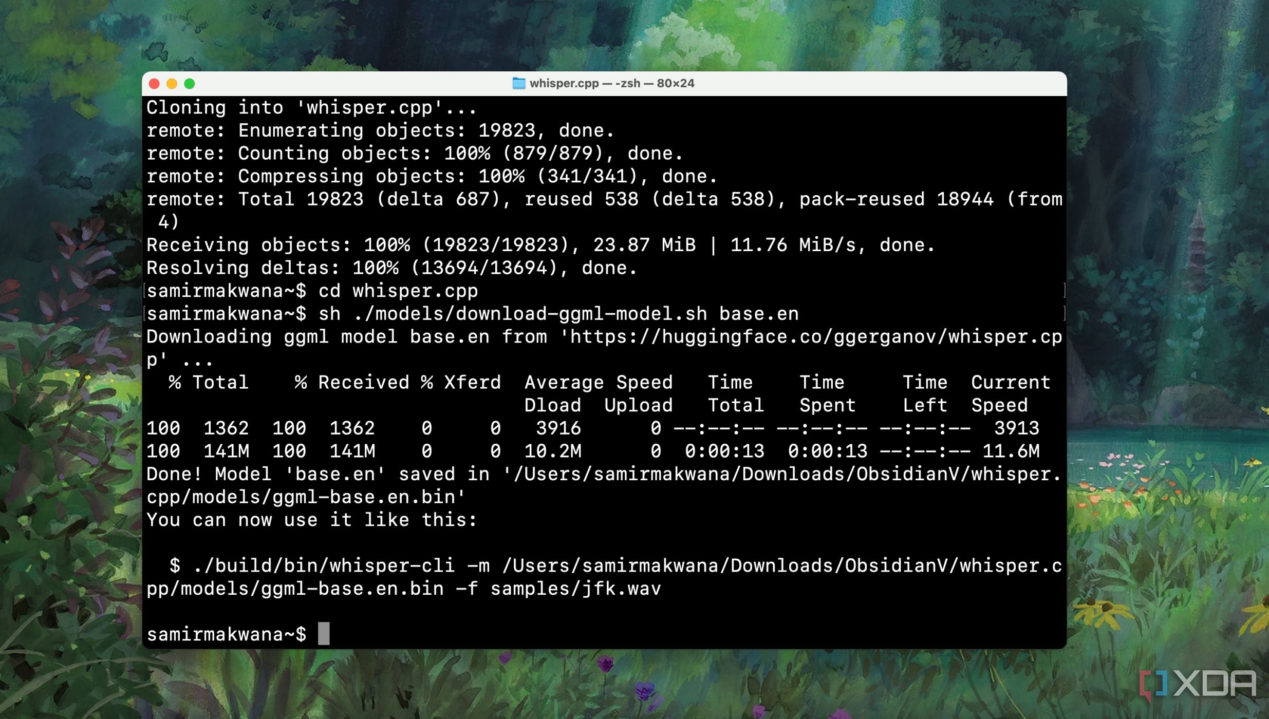 Testing the whisper-cpp server