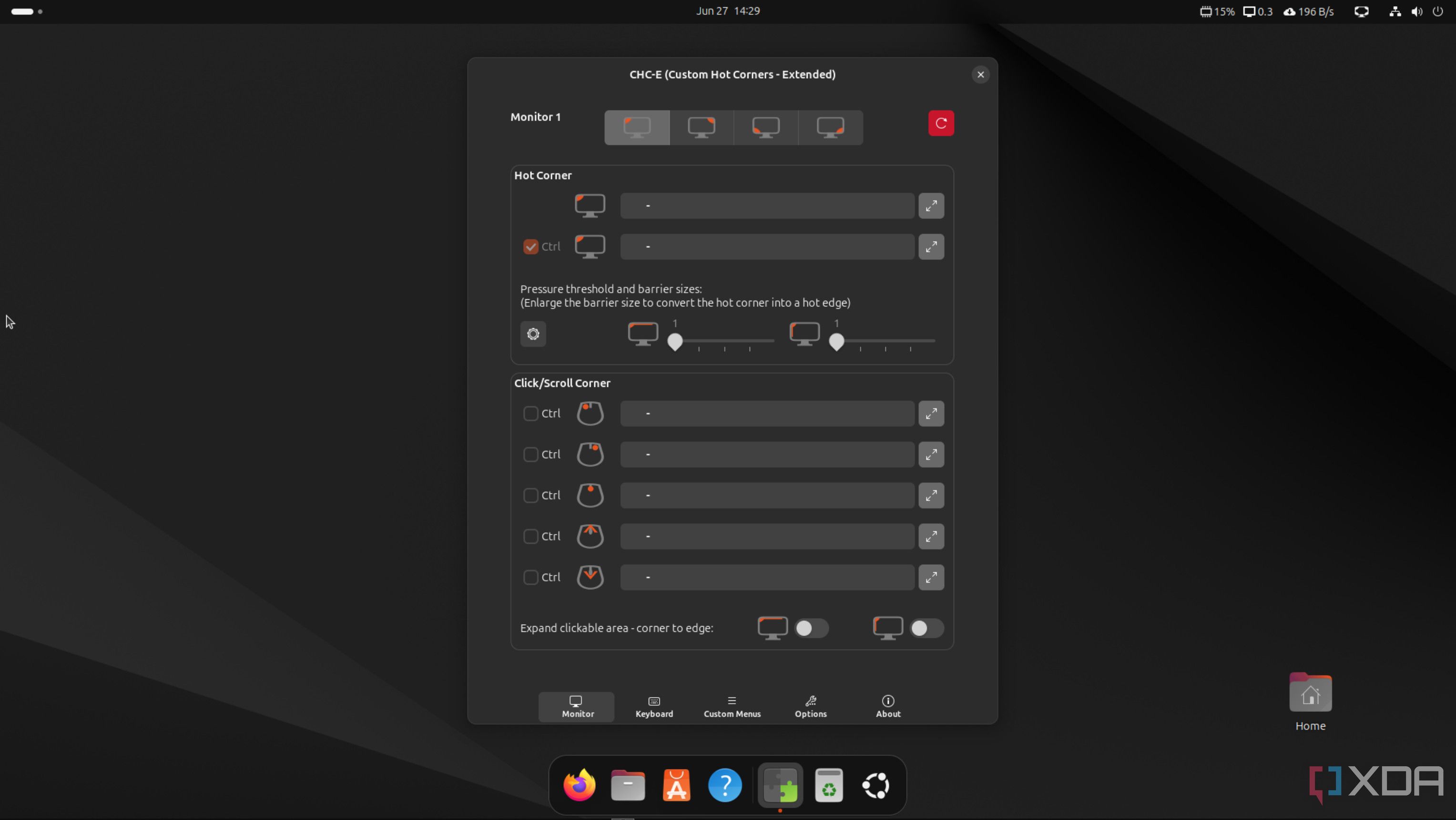Ubuntu Custom Hot Corners