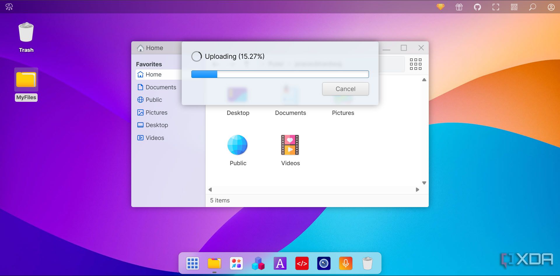 Uploading file on Puter