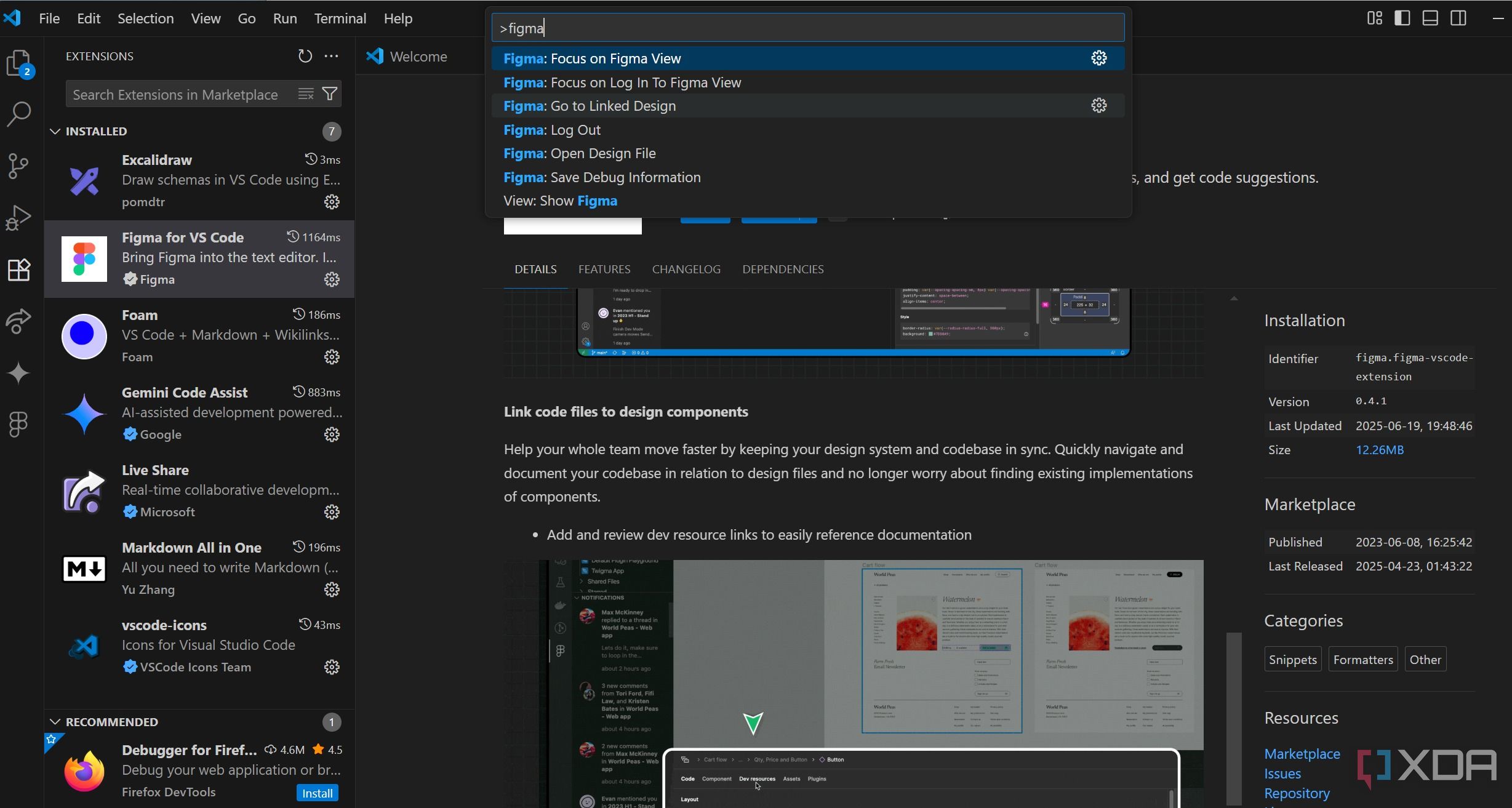 Figma extension for VS Code