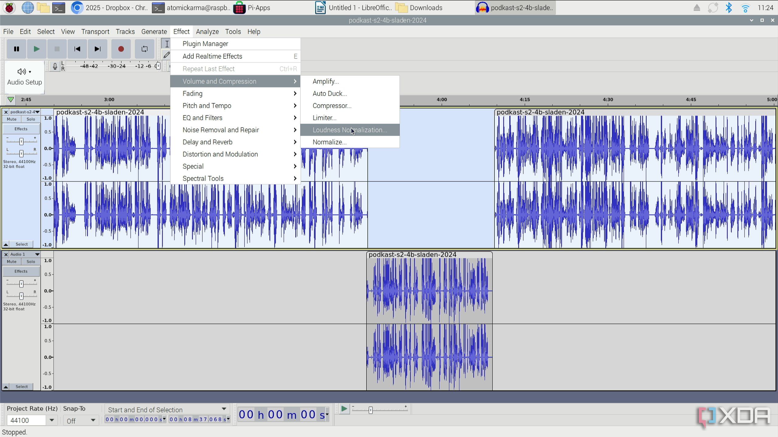 Editing audio with Audacity on Raspberry Pi 5