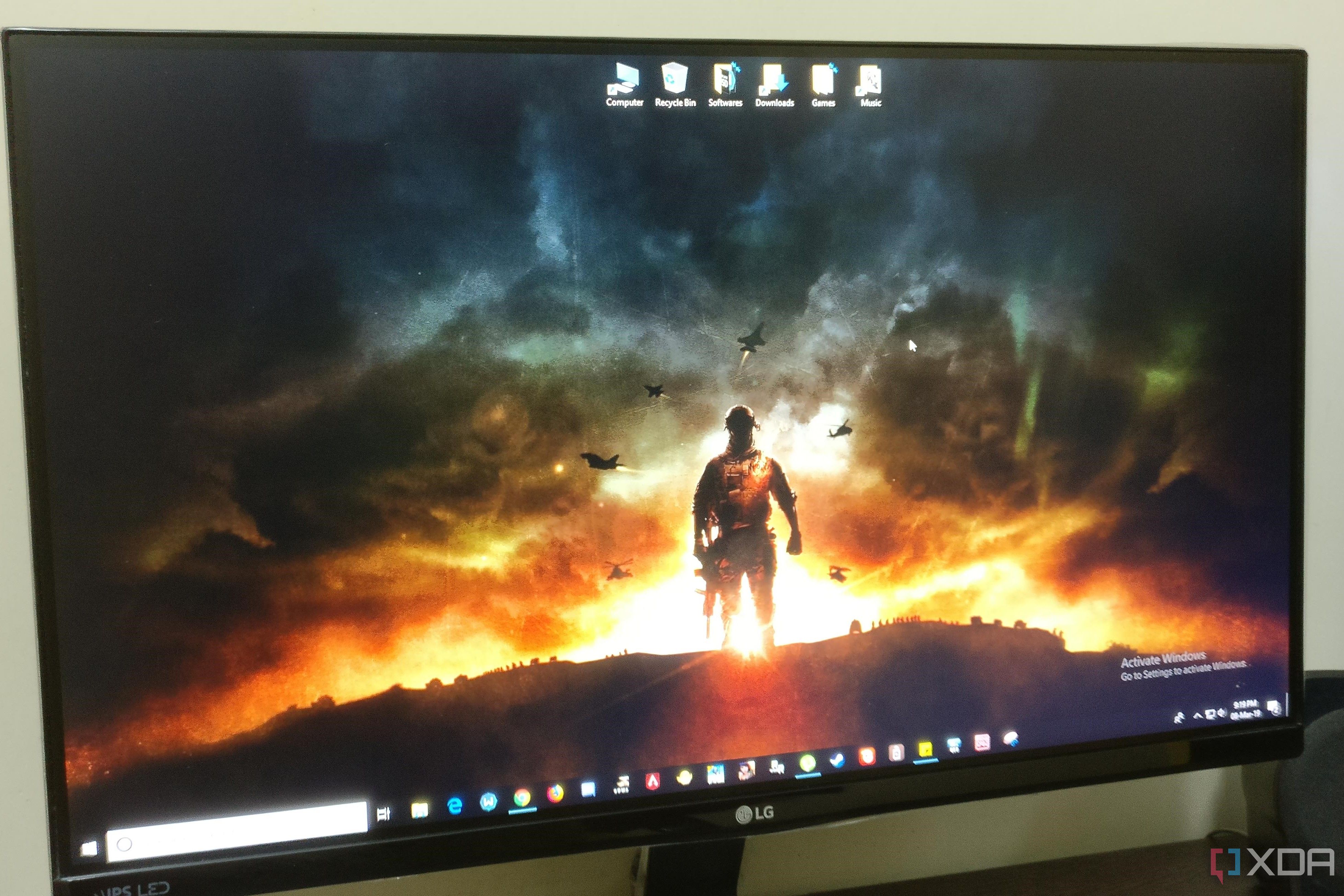 Close-up of a 22-inch gaming monitor