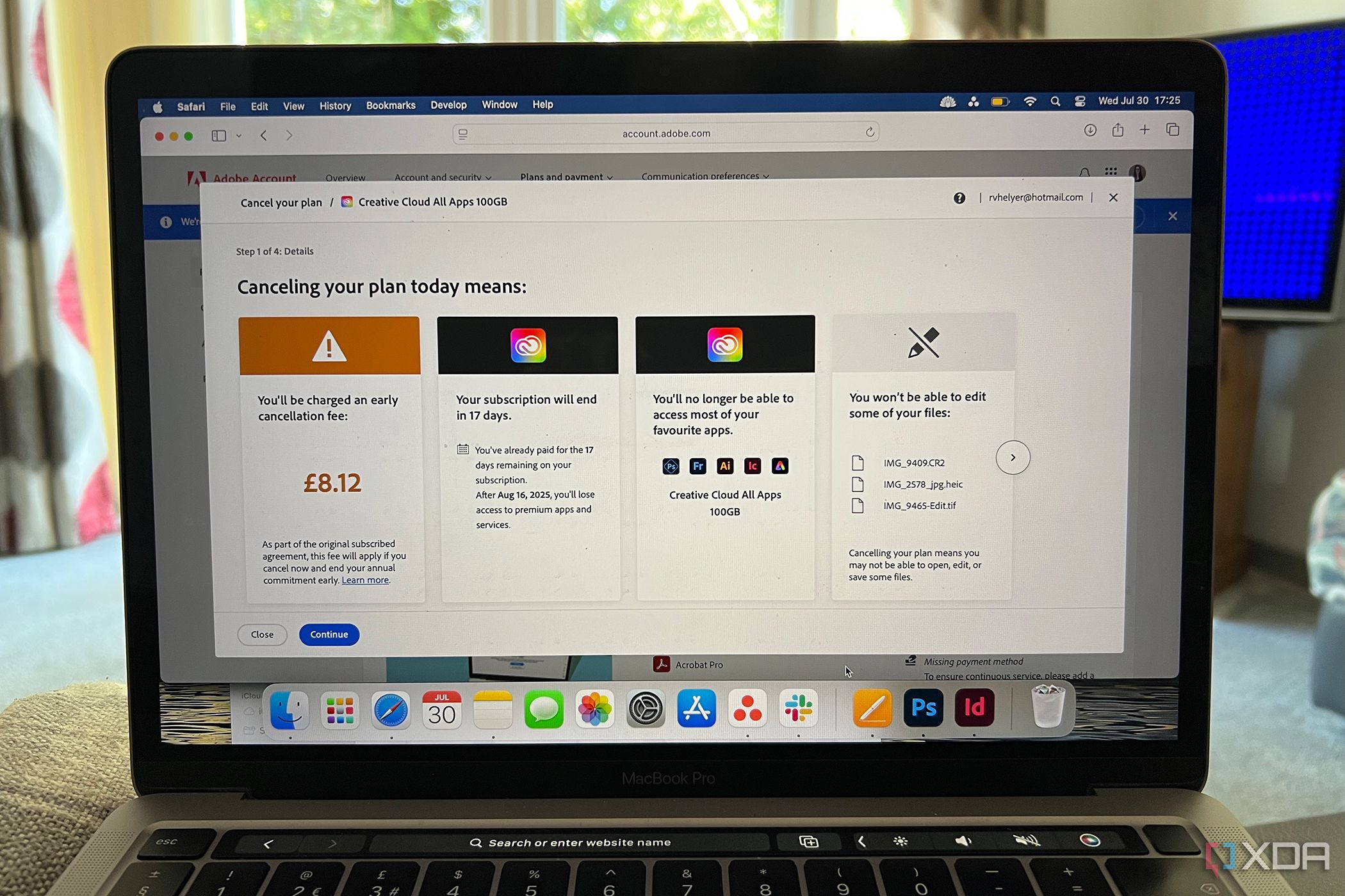 Adobe cancelation fee
