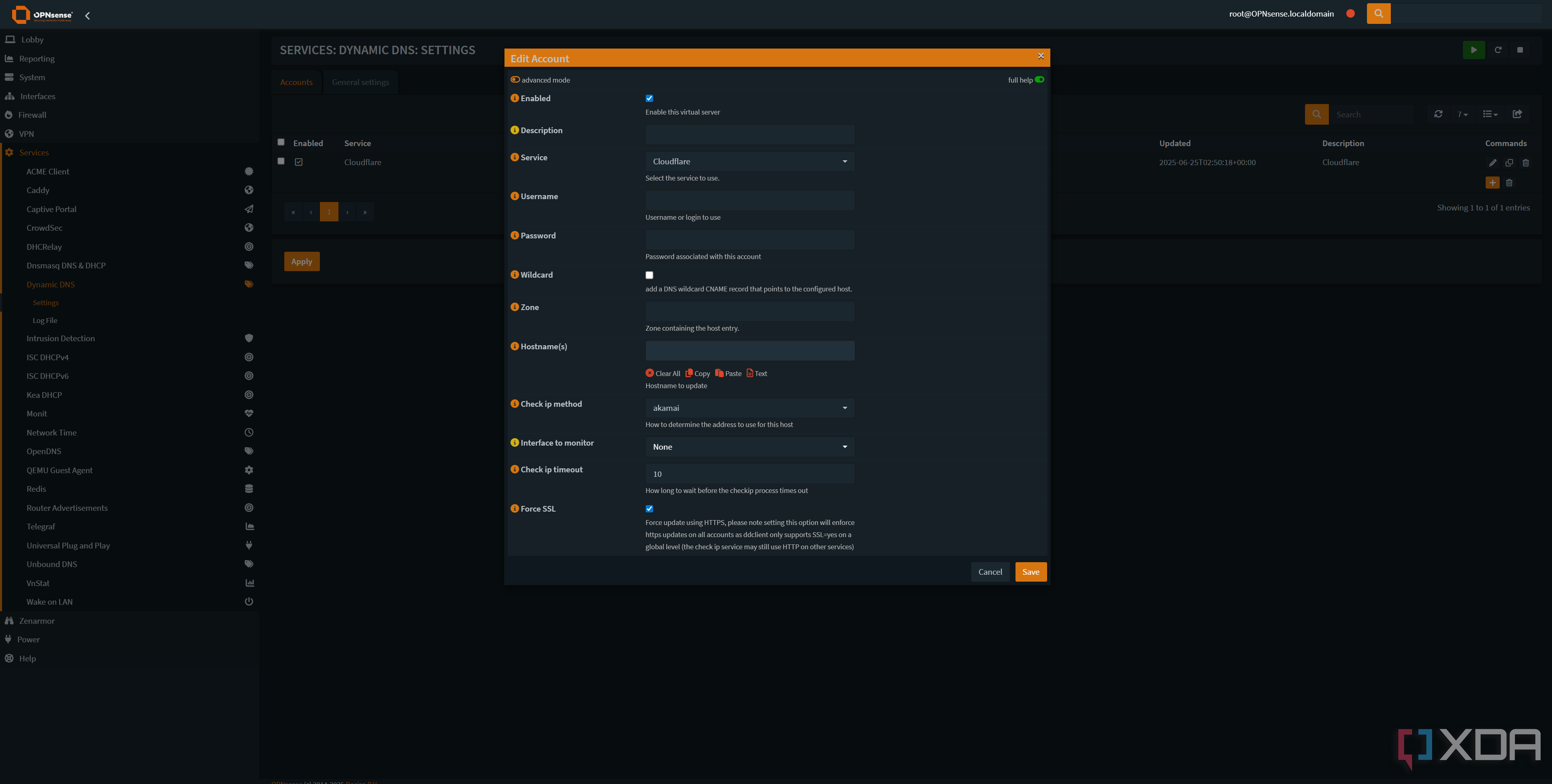 Dynamic DNS in OPNsense