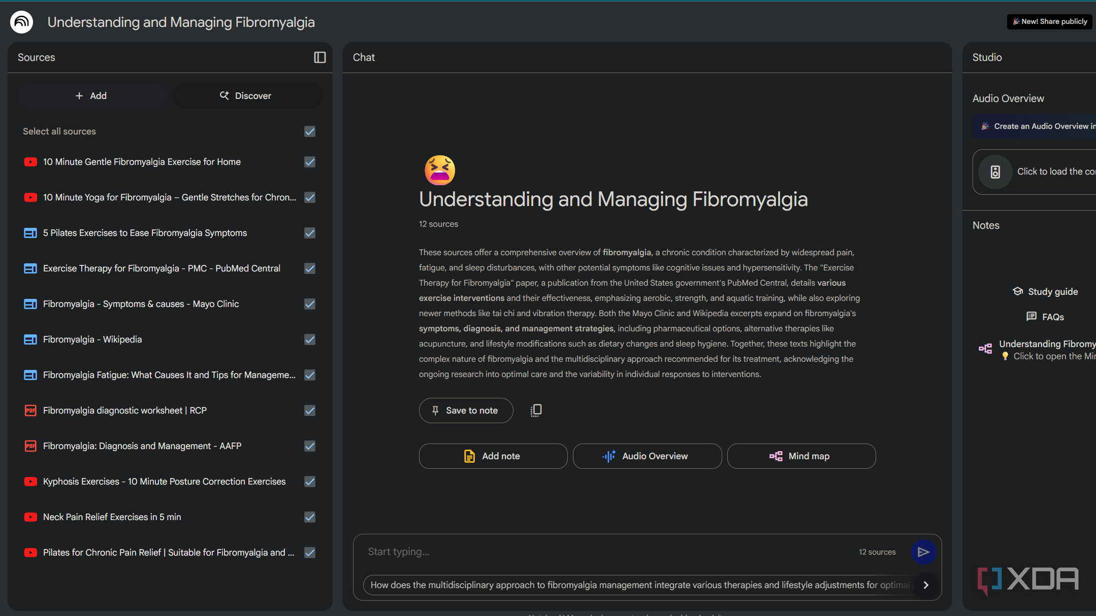 fibromyalgia notebook in notebooklm