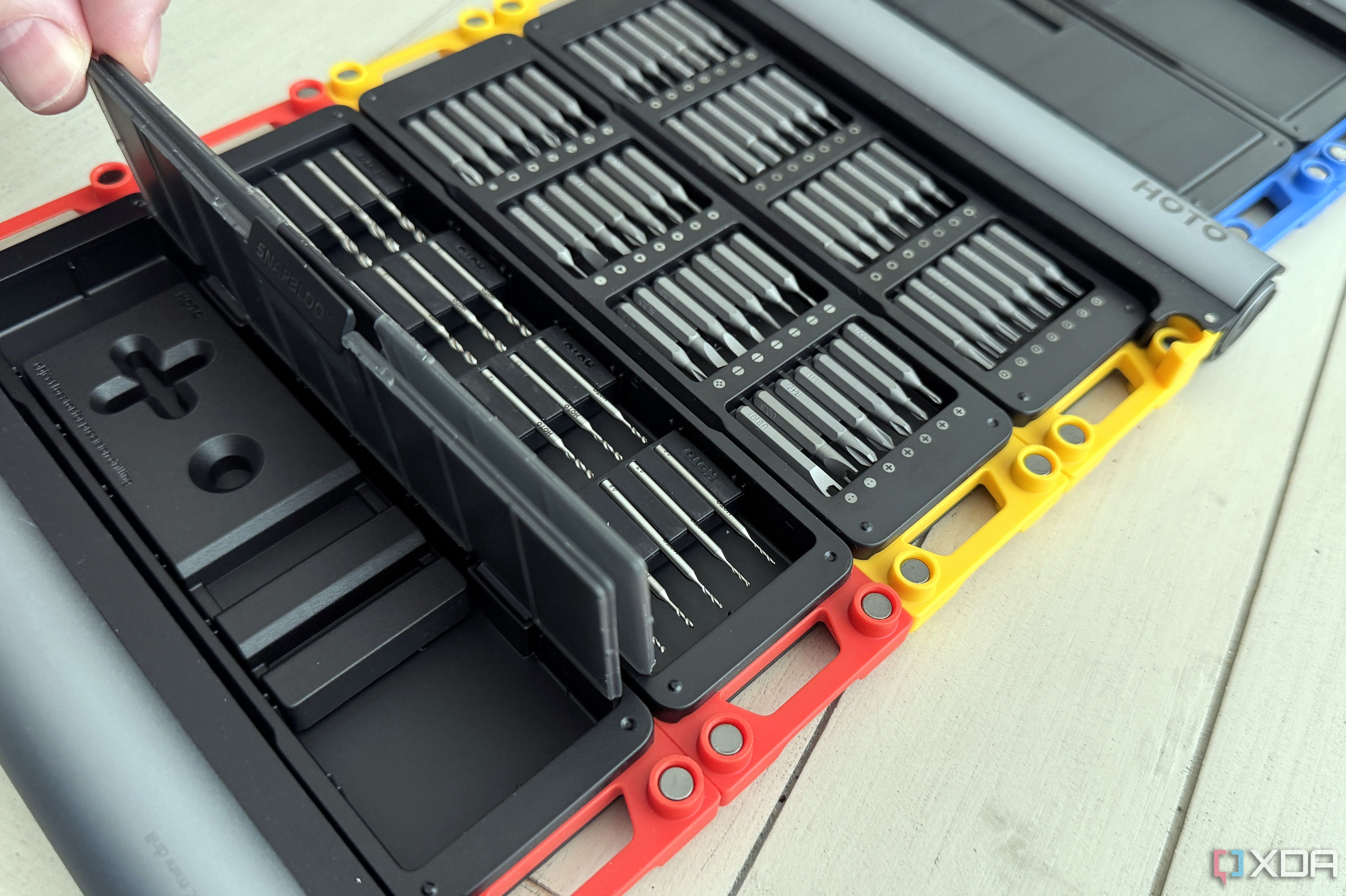 hoto snapbloq screwdriver rotary drill accessories in cases