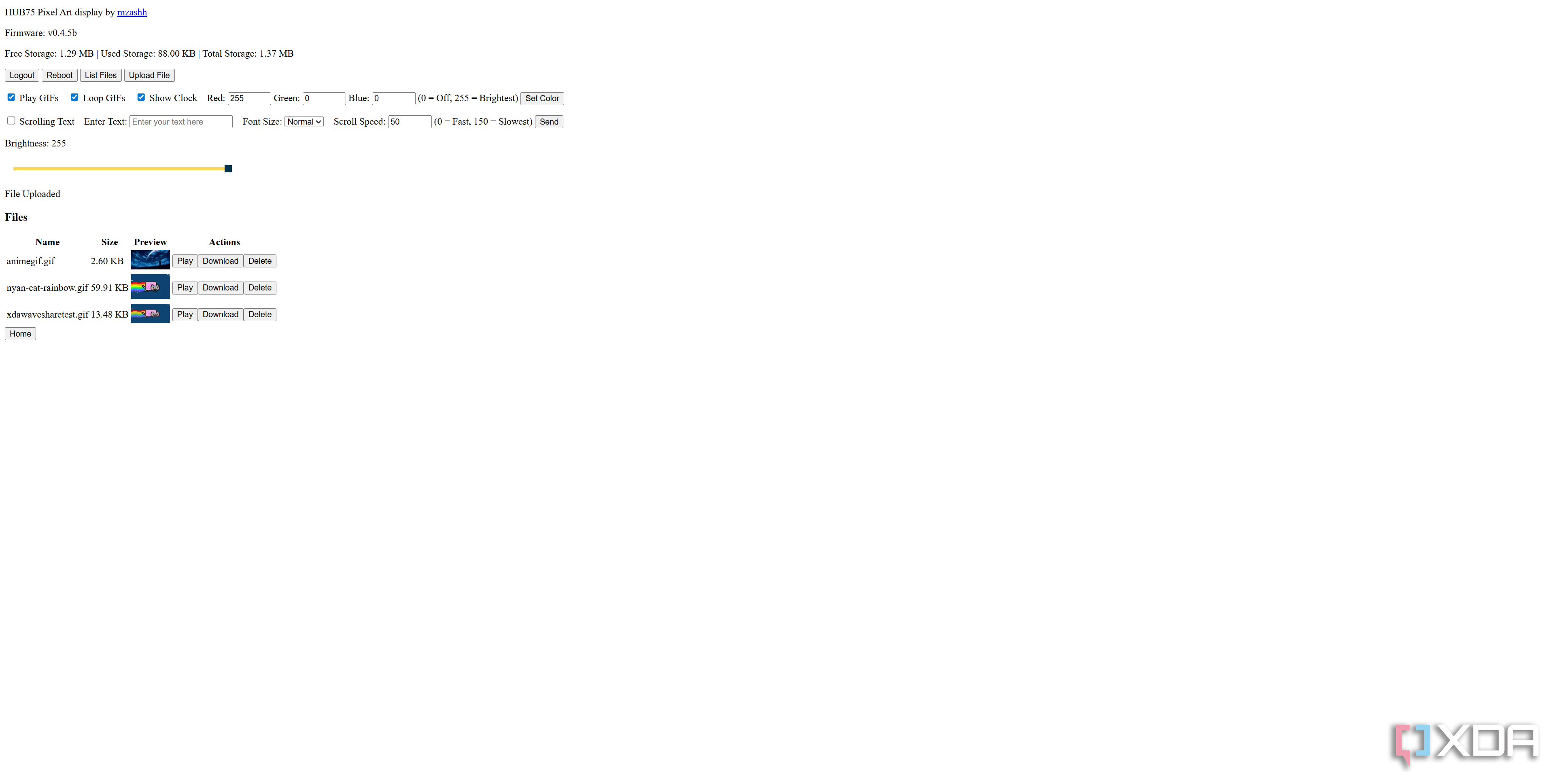 hub75-pixel-art-webserver-esp32