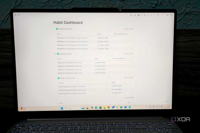 Logseq habit tracker dashboard for automation