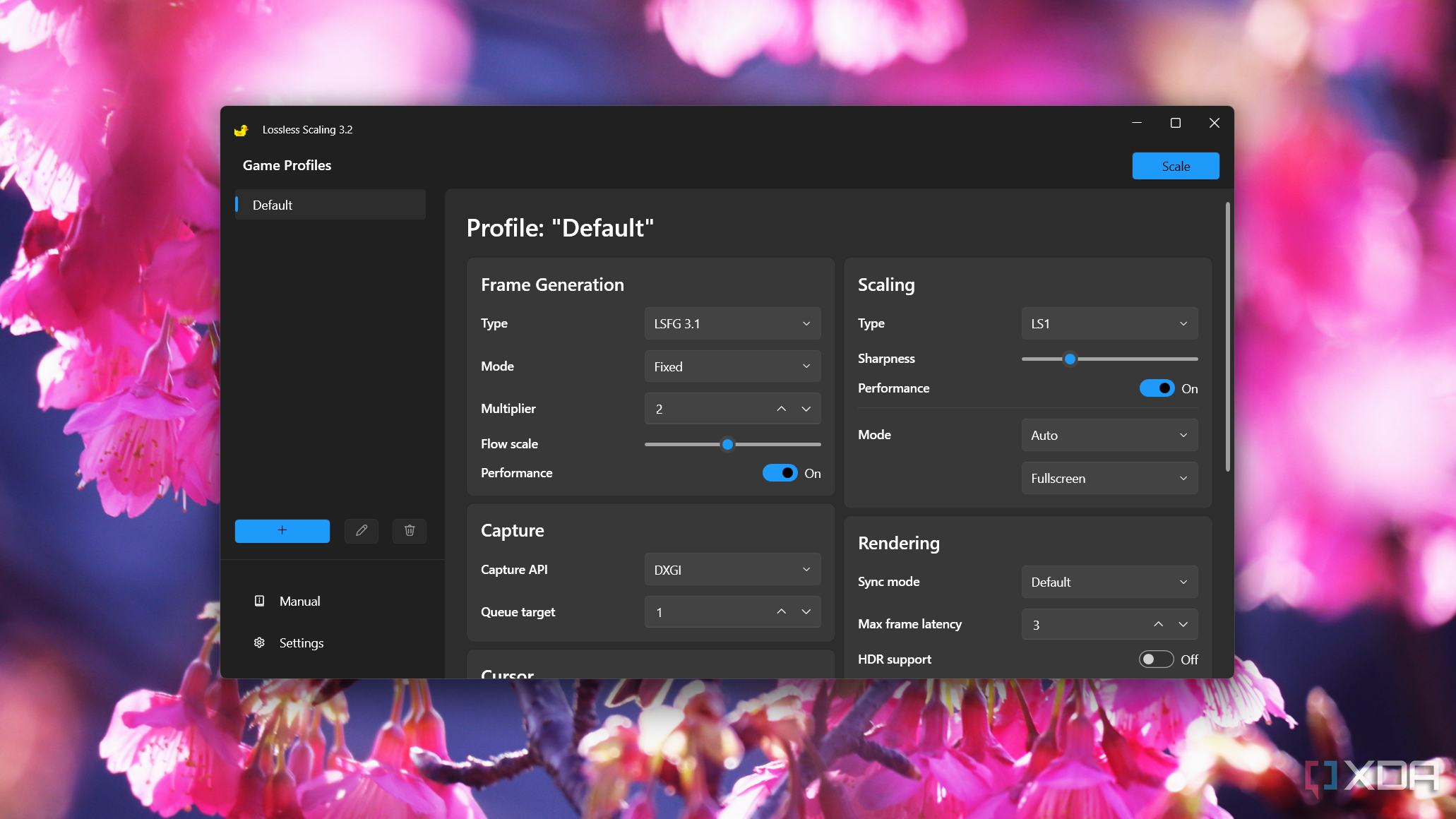 lossless scaling settings
