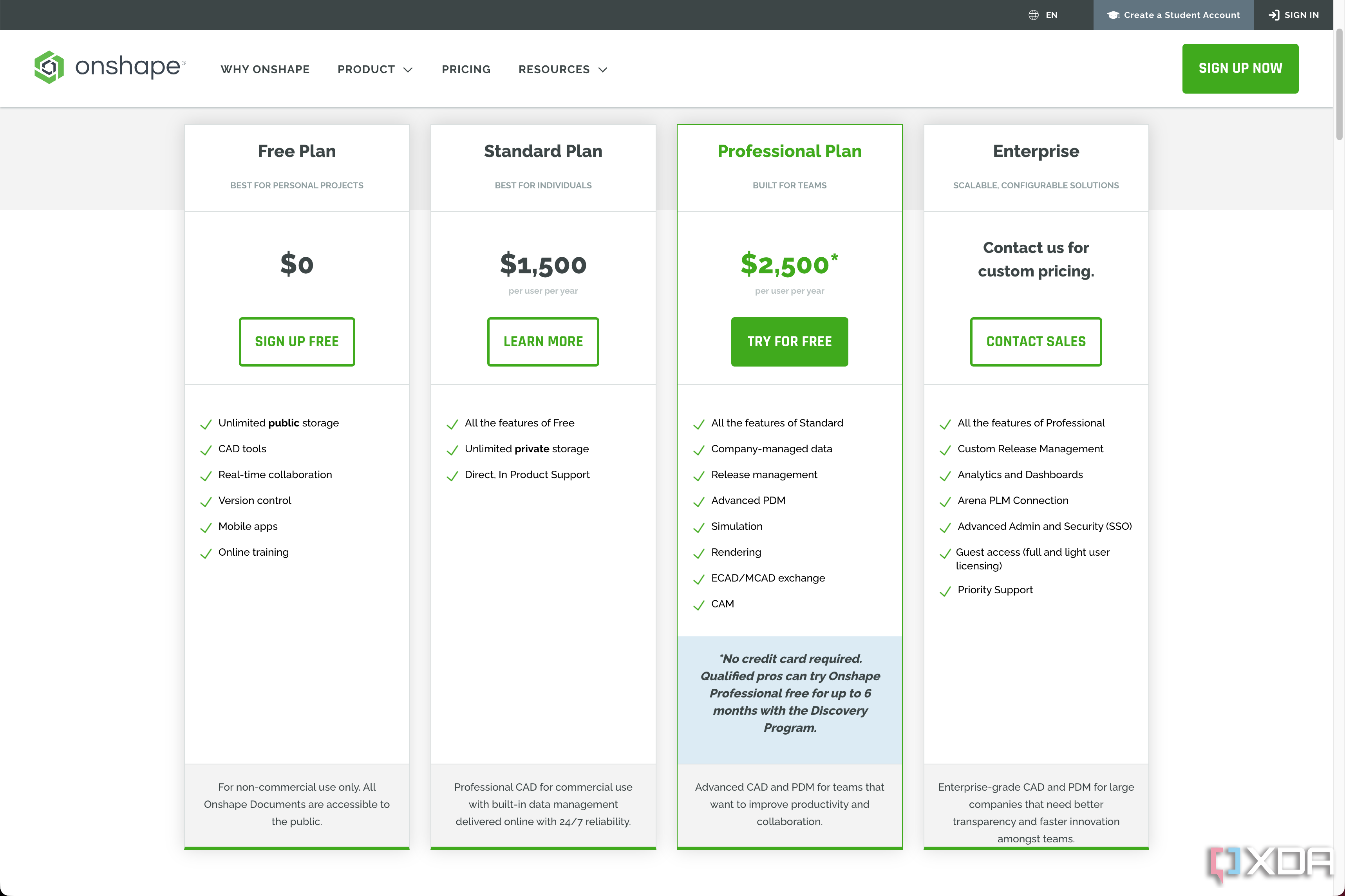 Onshape pricing