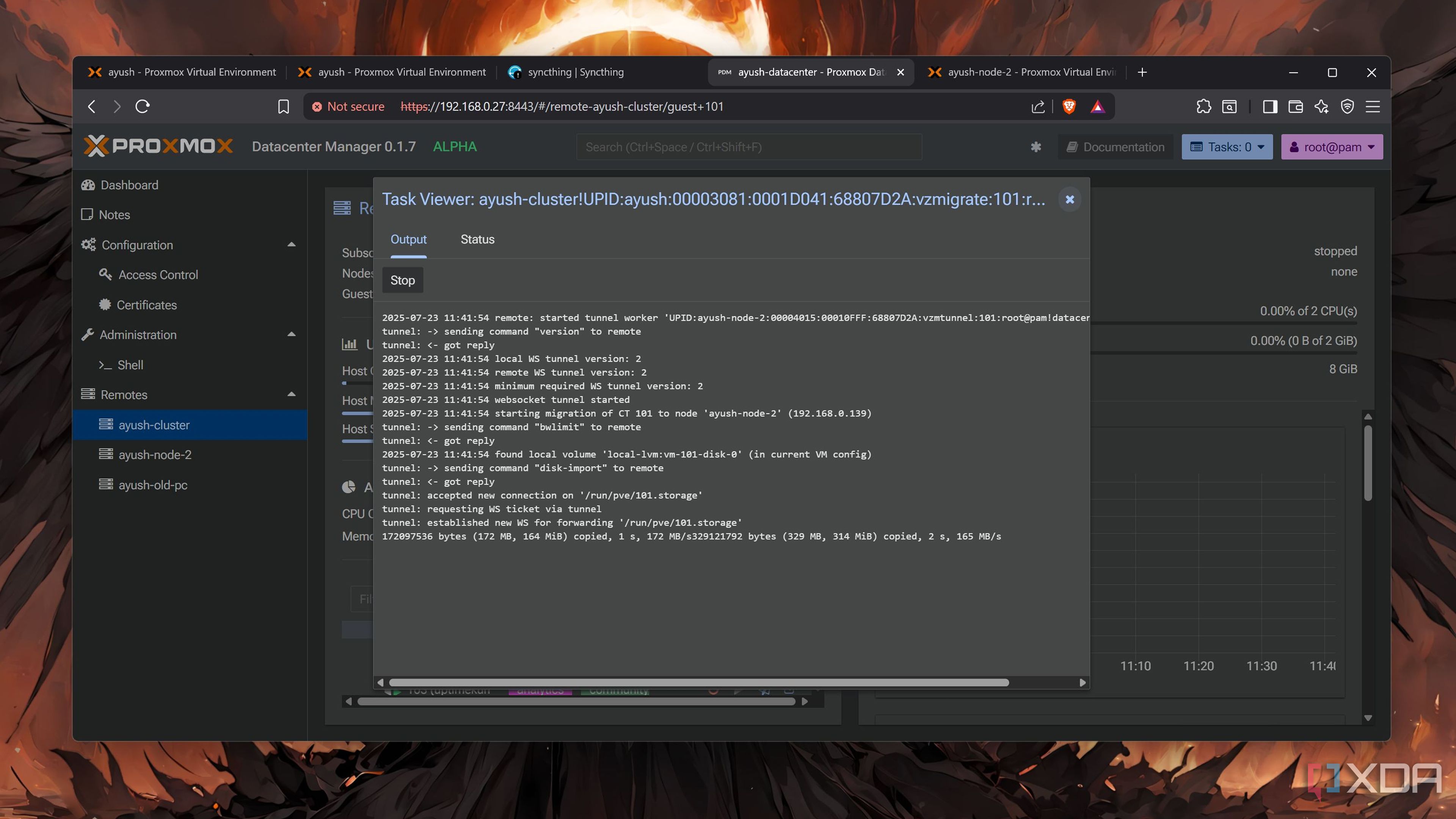 Migrating a VM via Proxmox Datacenter Manager
