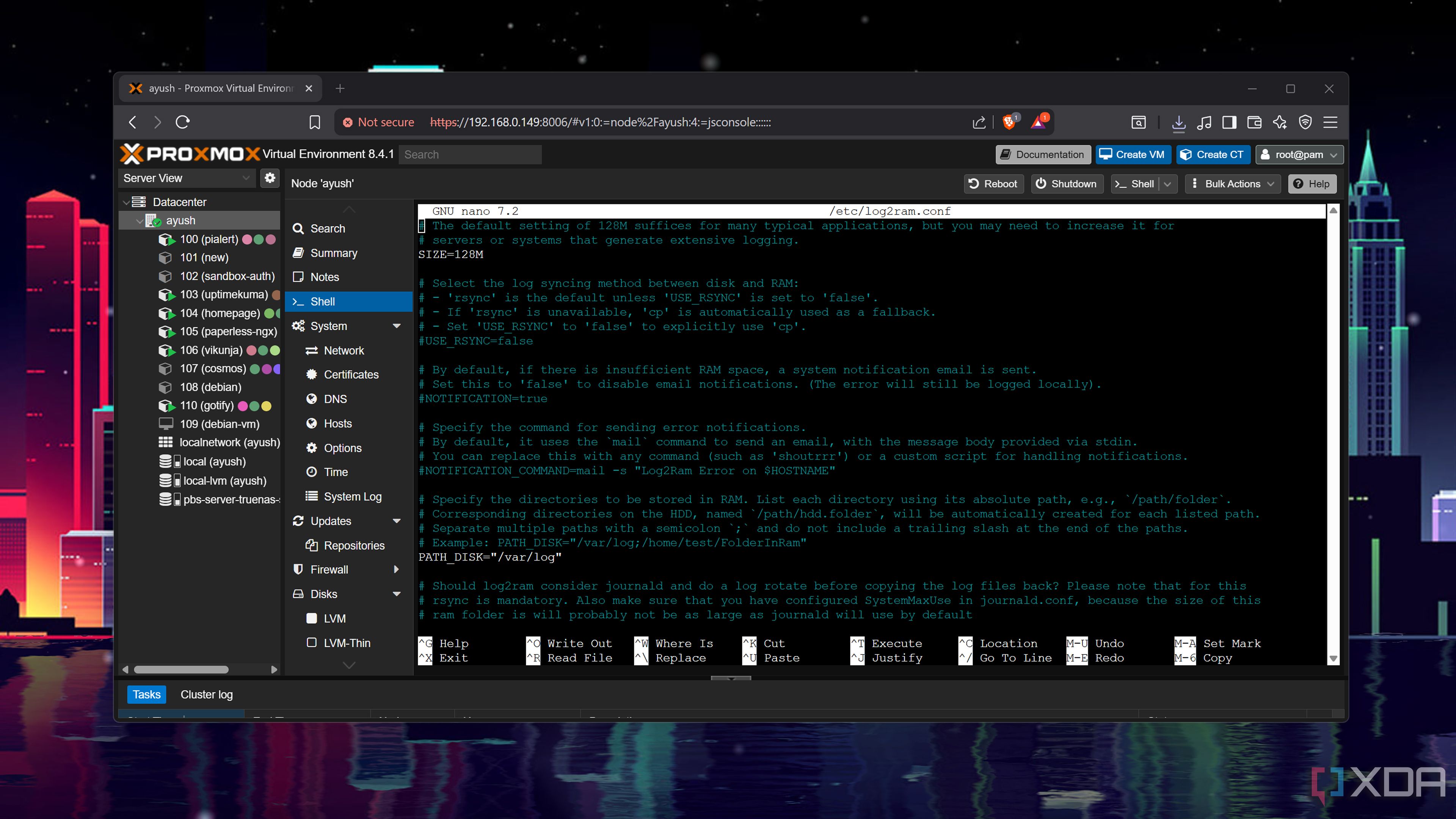 Editing the Log2Ram file