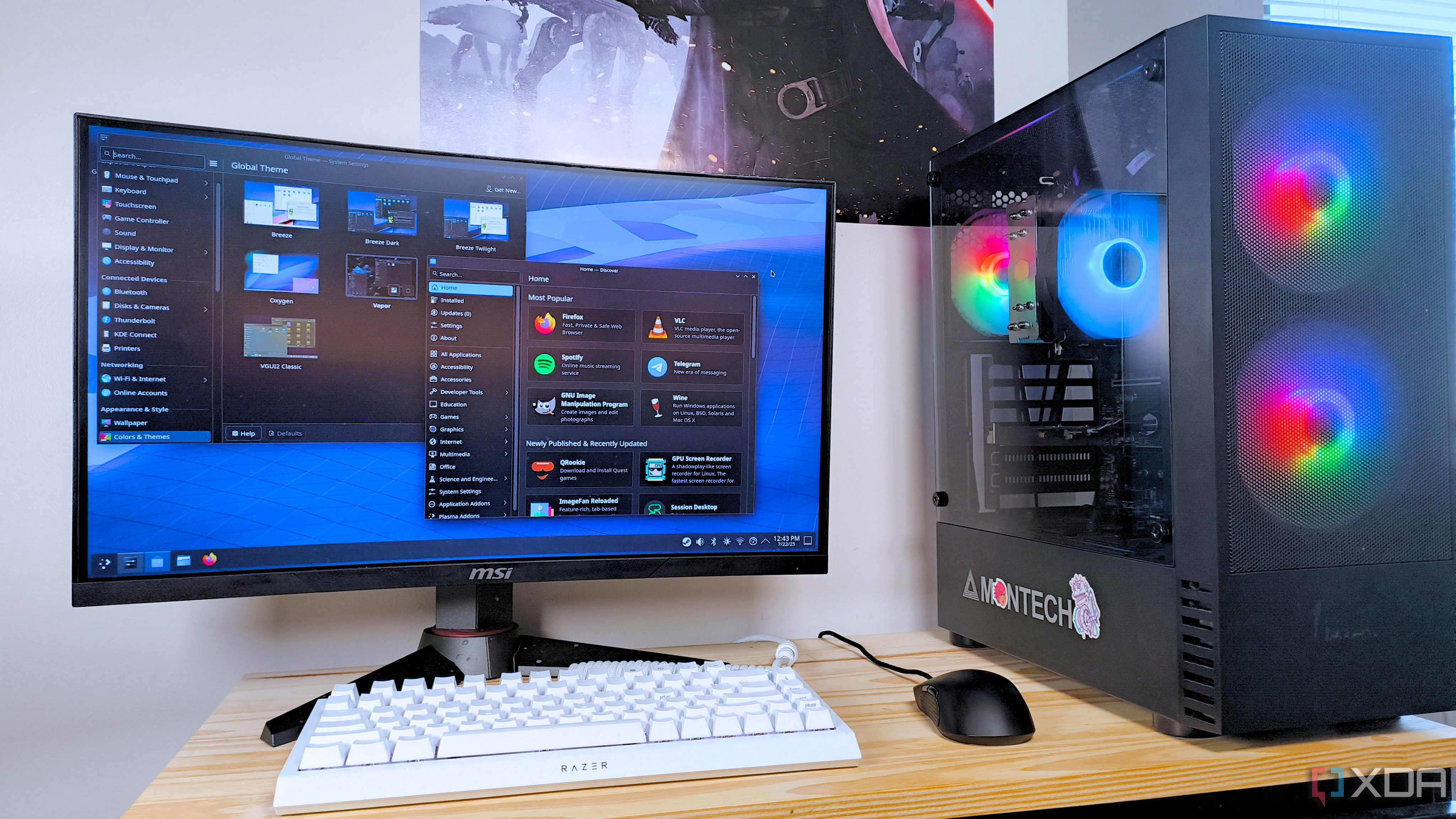 A SteamOS gaming PC running the Settings and Discovery apps in the KDE Plasma desktop environment