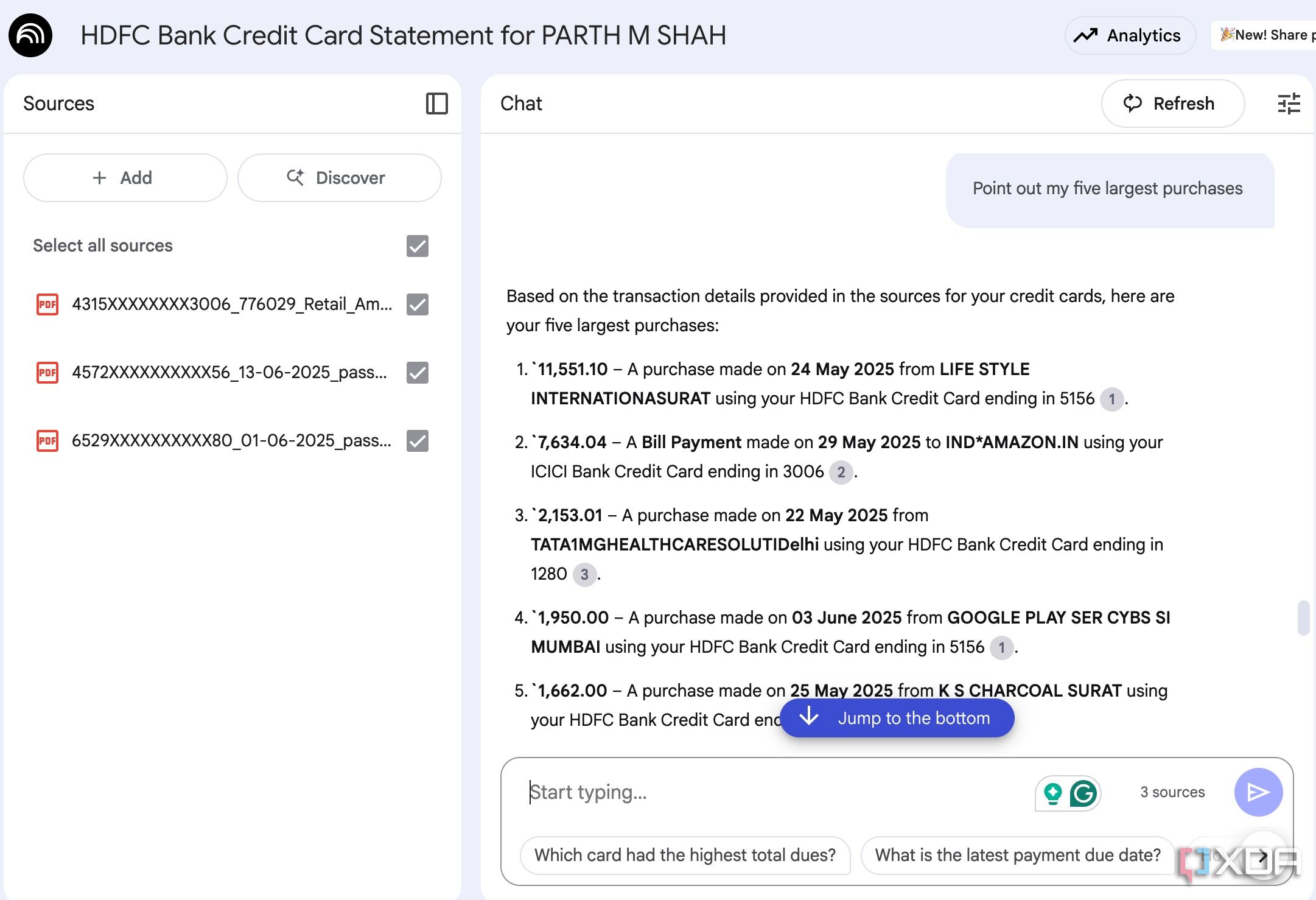 adding credit cards in NotebookLM
