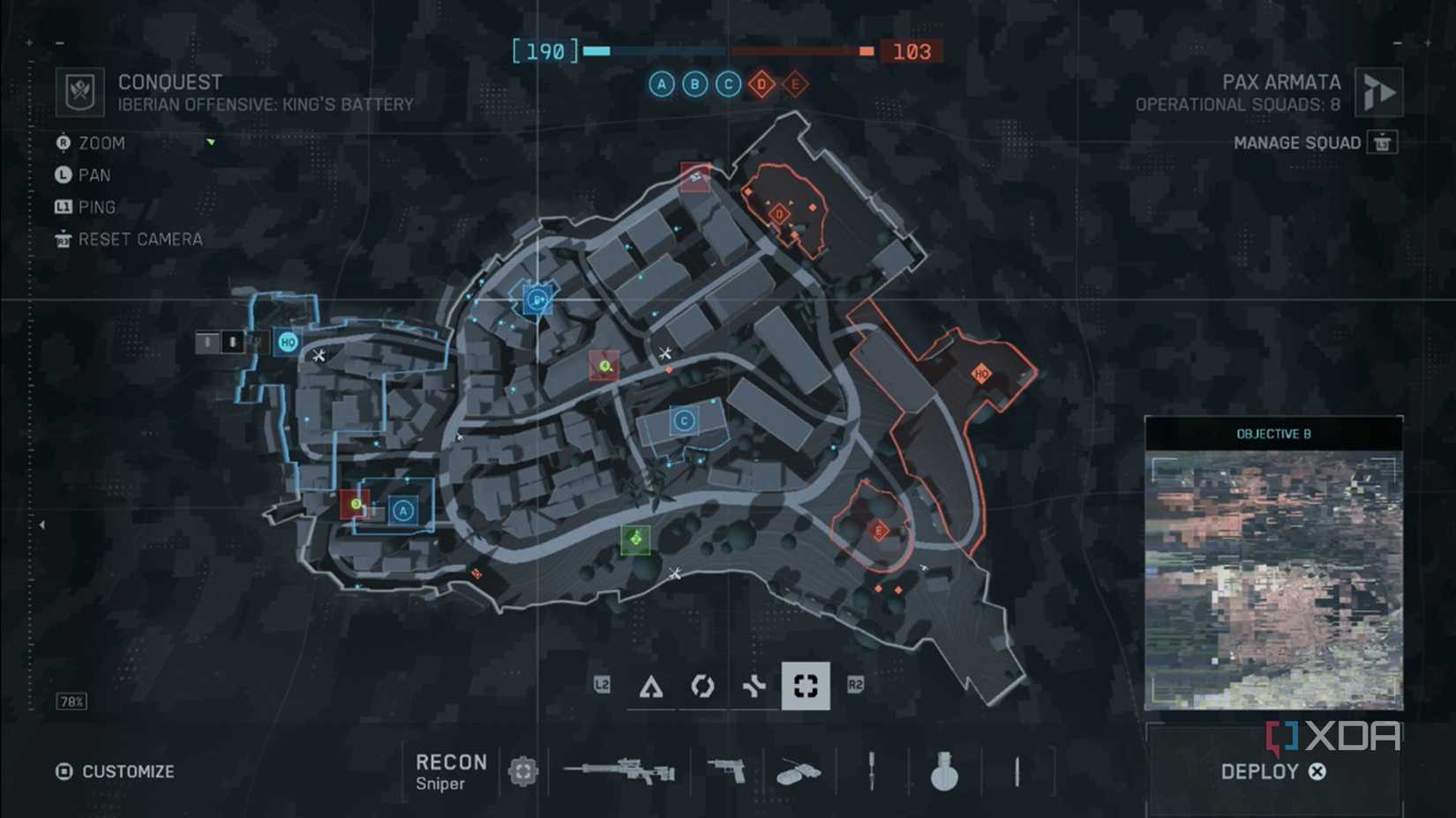 Una captura de pantalla de la pantalla del mapa en el campo de batalla 6 abre beta