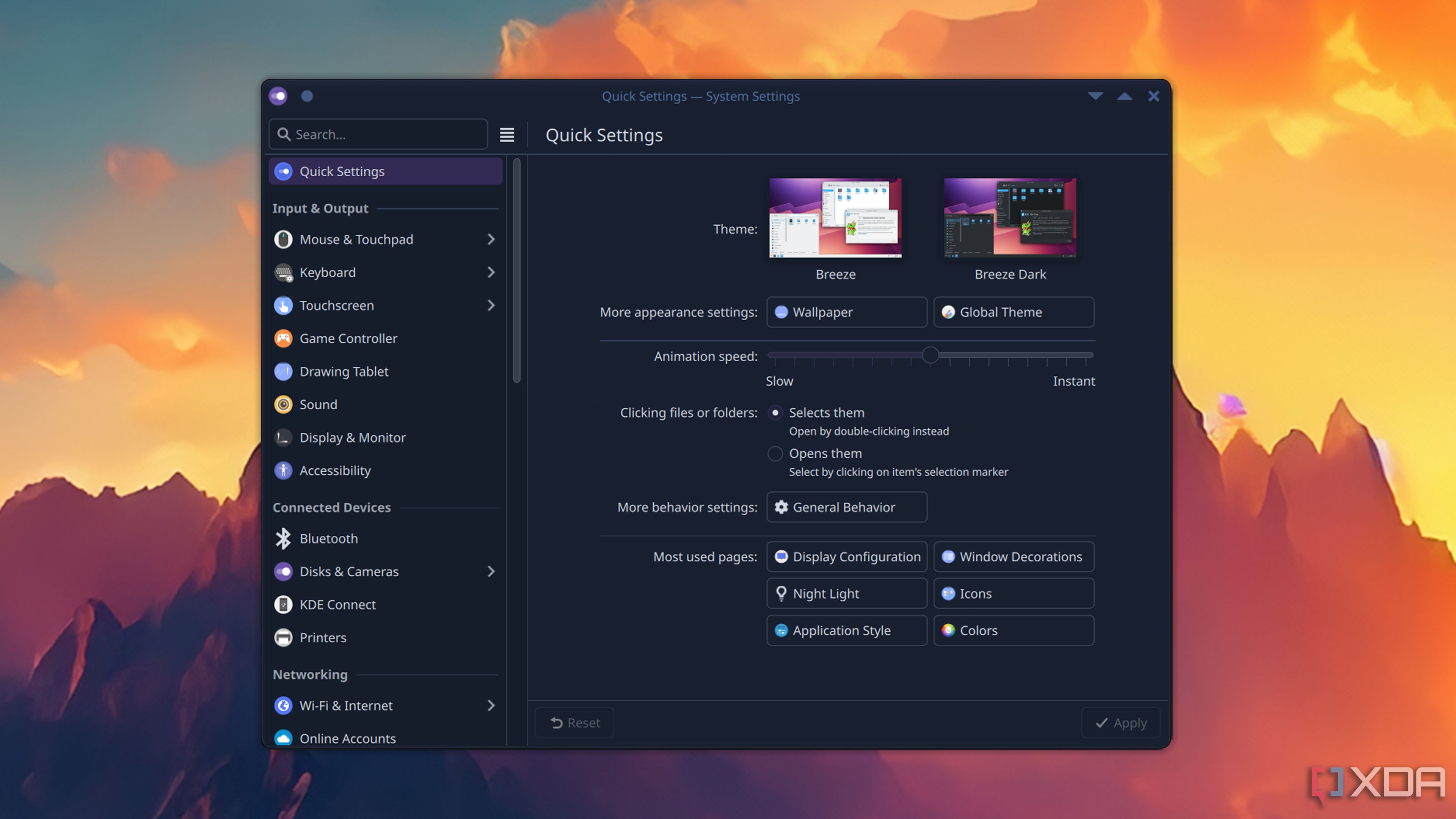 The KDE Plasma UI