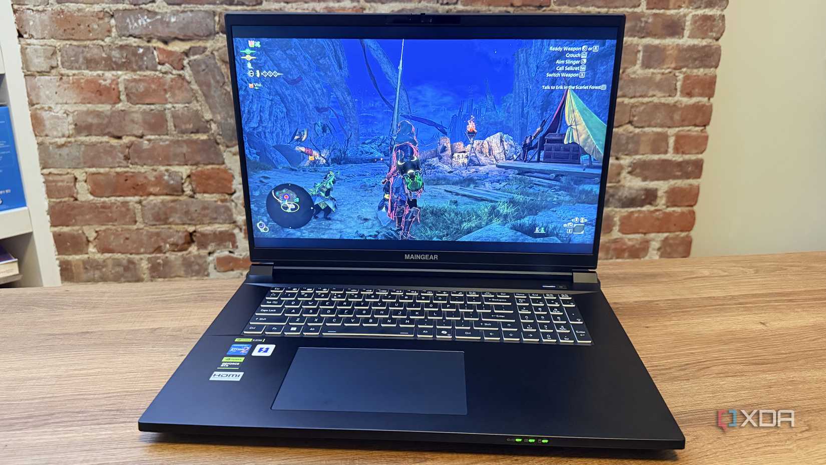 Playing Monster Hunter Wilds on the Maingear Ultima 18.