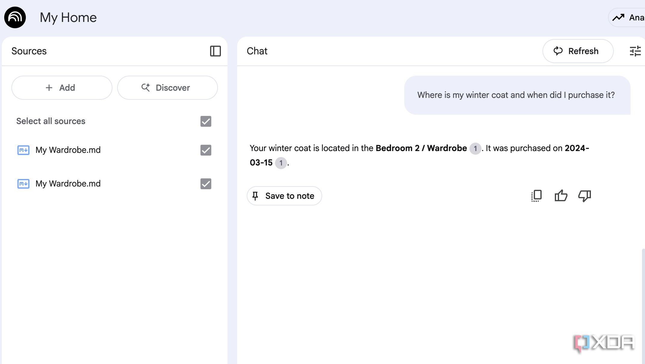 Question and answer sessions in NotebookLM