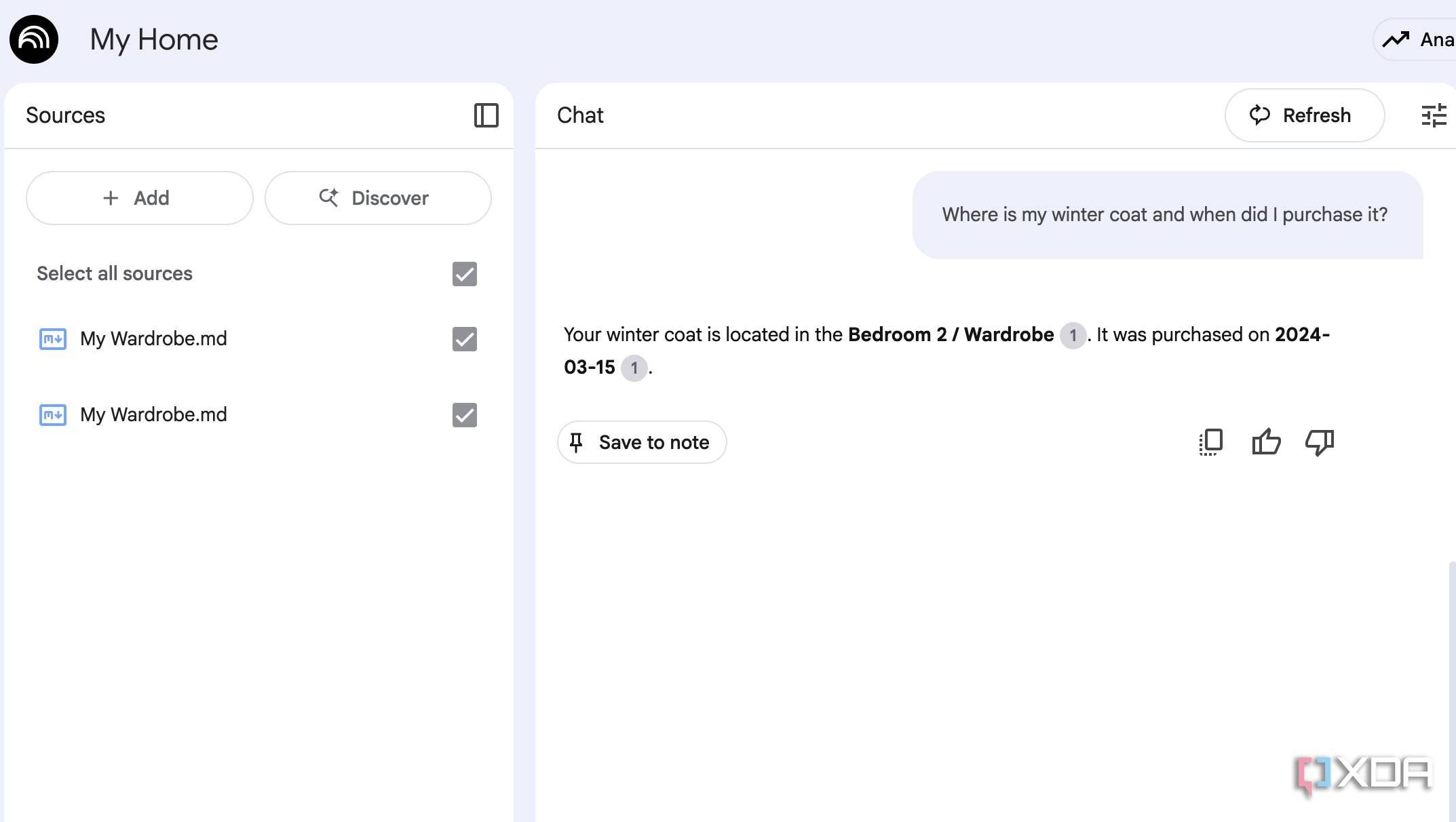 Question and answer sessions in NotebookLM