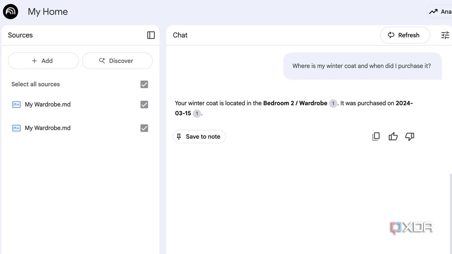 Question and answer sessions in NotebookLM