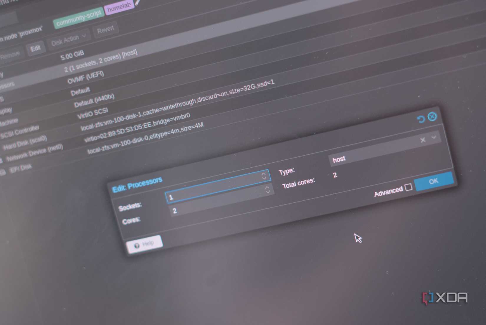 Cambiar el tipo de CPU en proxmox