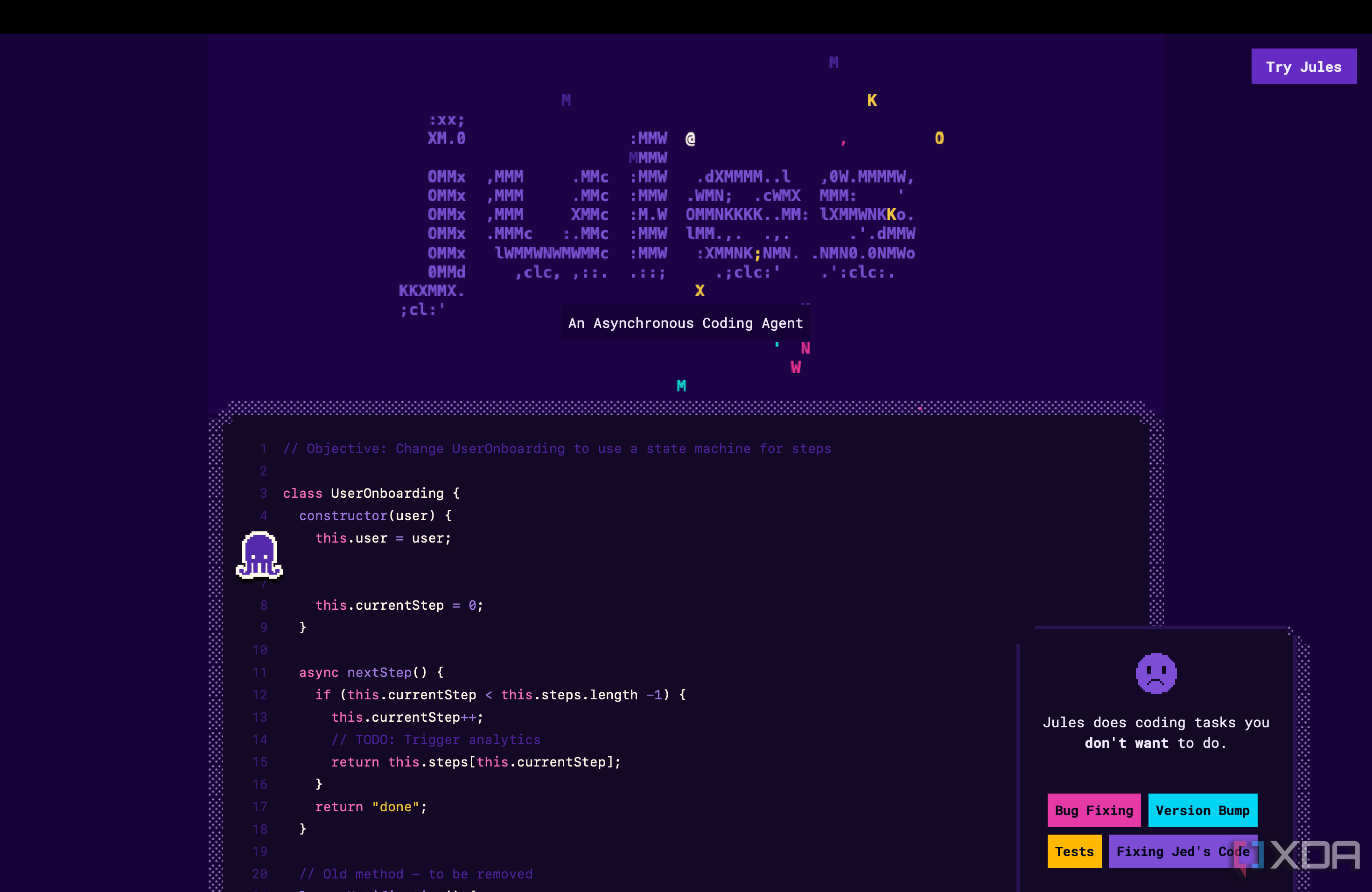Jules user interface