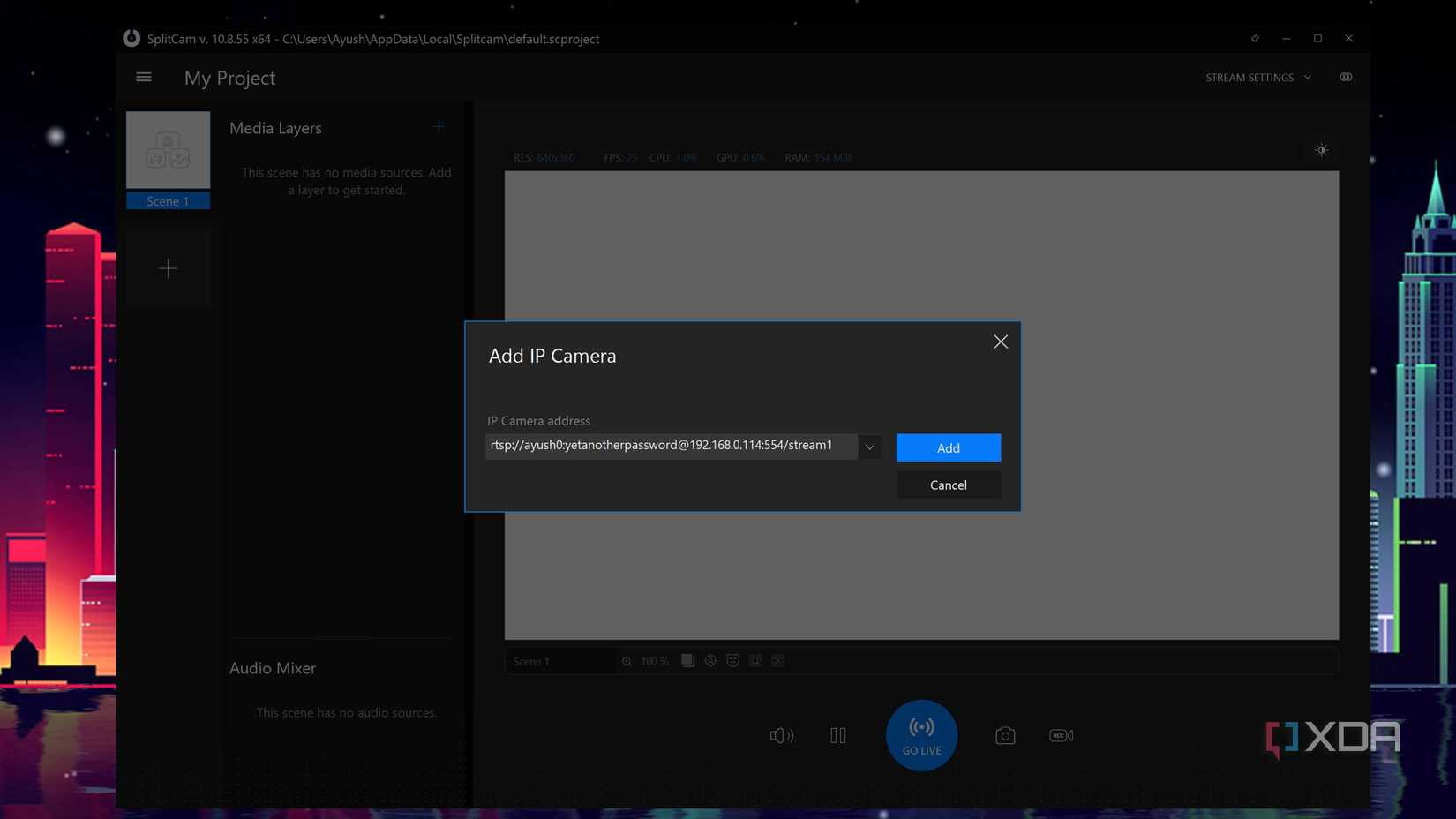 Agregar una cámara IP a SplitCam