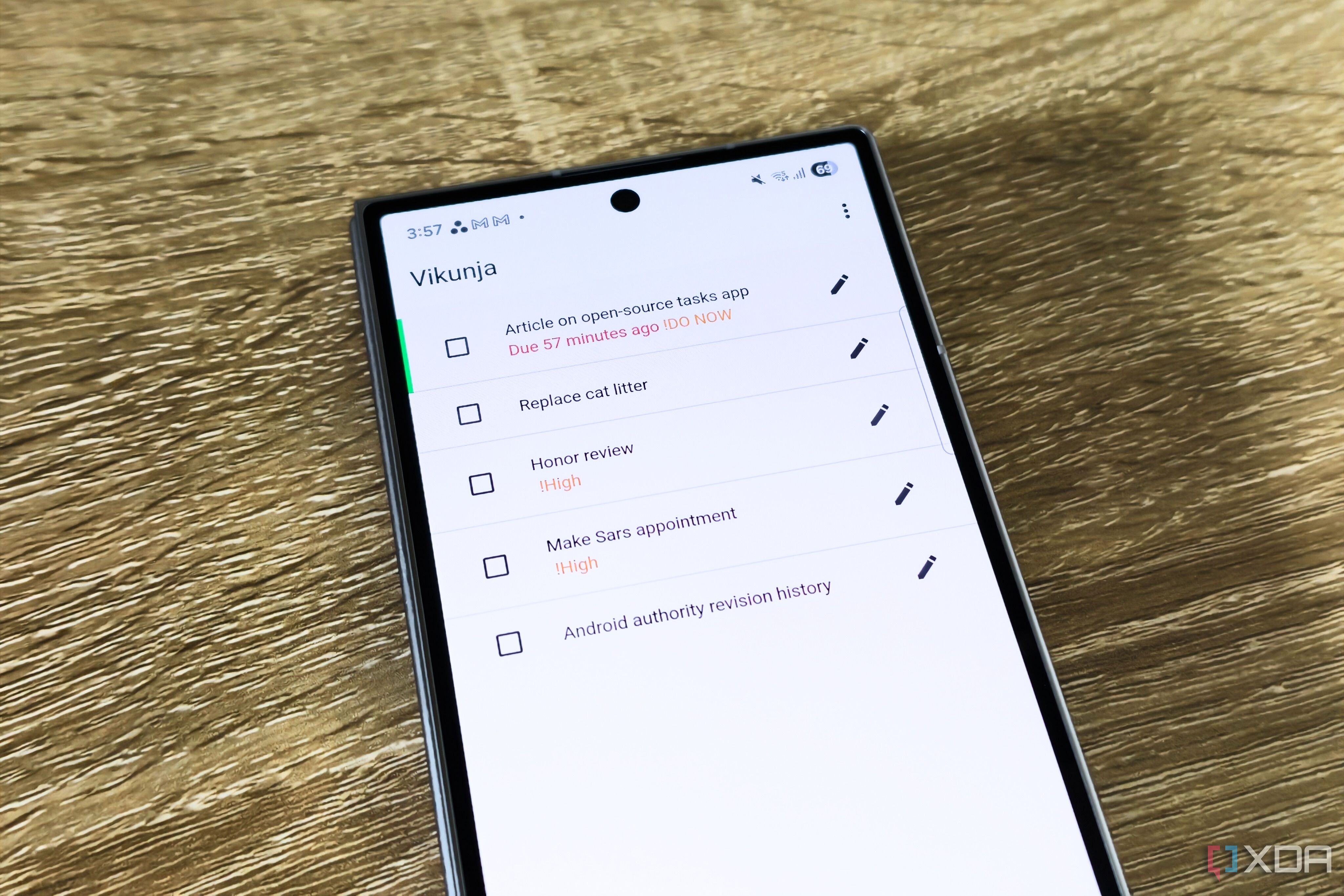 Aplicación Vikunja en el teléfono inteligente Android